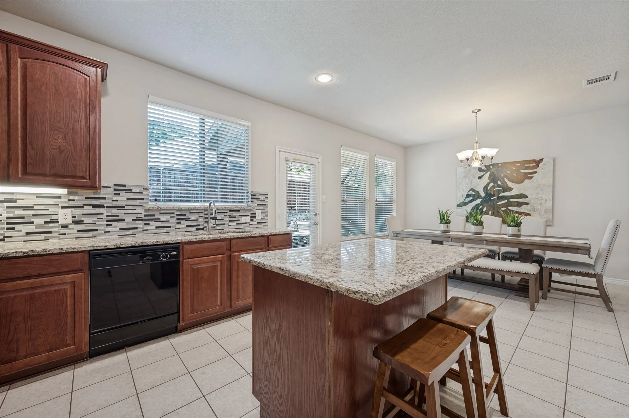 I mean, large dine in area, the table is 9 by 4 and can sit 8 and used as formal dining room as well.