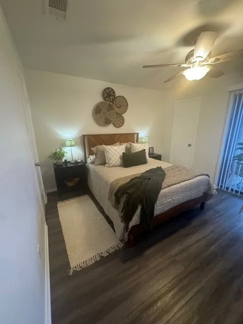 Staged Bedroom with patio access
