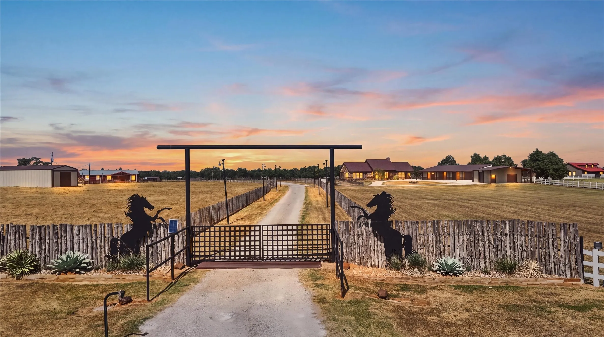 Private, gated entrance to 34859 US Hwy 82.  Separate, arena entrance to the west on US Hwy 82.