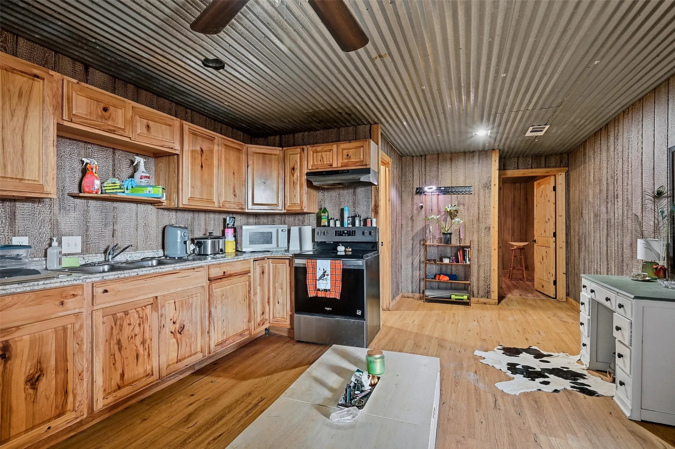 Kitchen in one of the barn apartments.