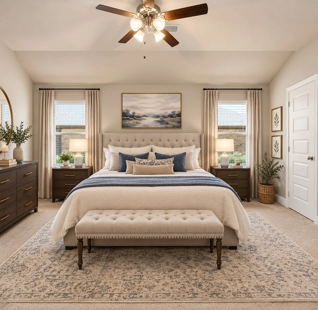 Virtually Staged Master bedroom