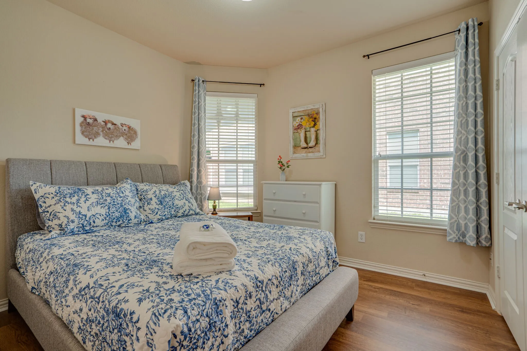 Wood-finish flooring throughout