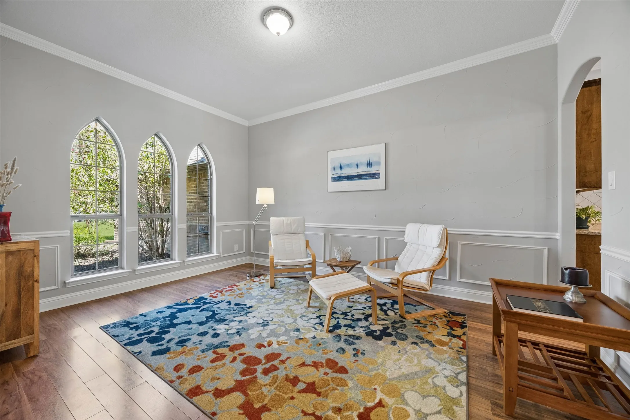 So many options for this spacious flex room at the front of the home
