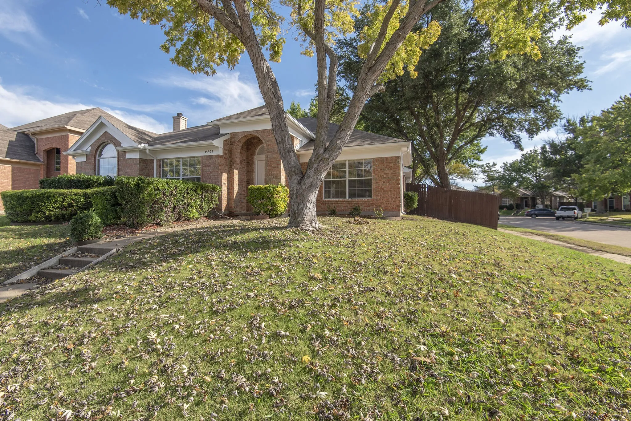 Brick exterior with arched entry