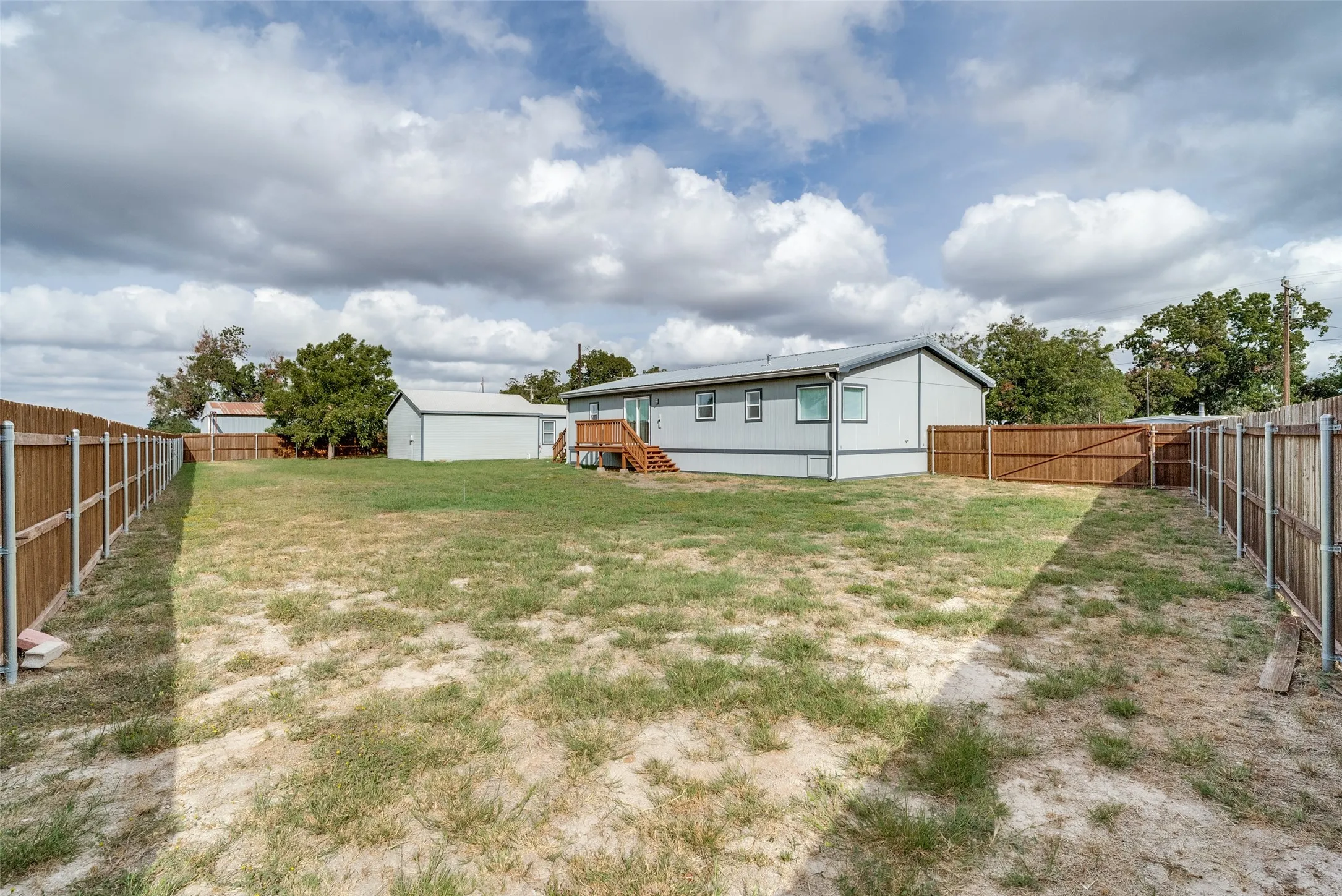 Fenced backyard