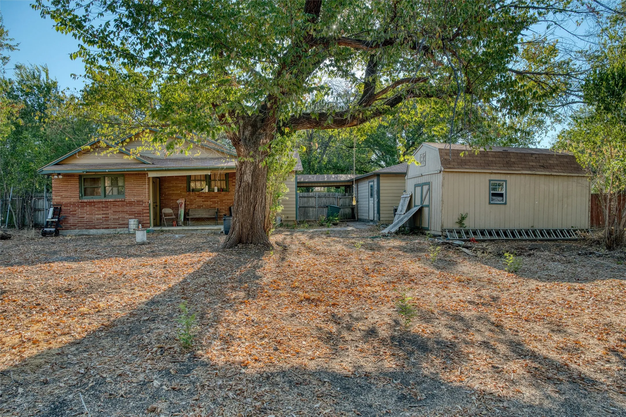 Back of the home and covered patio