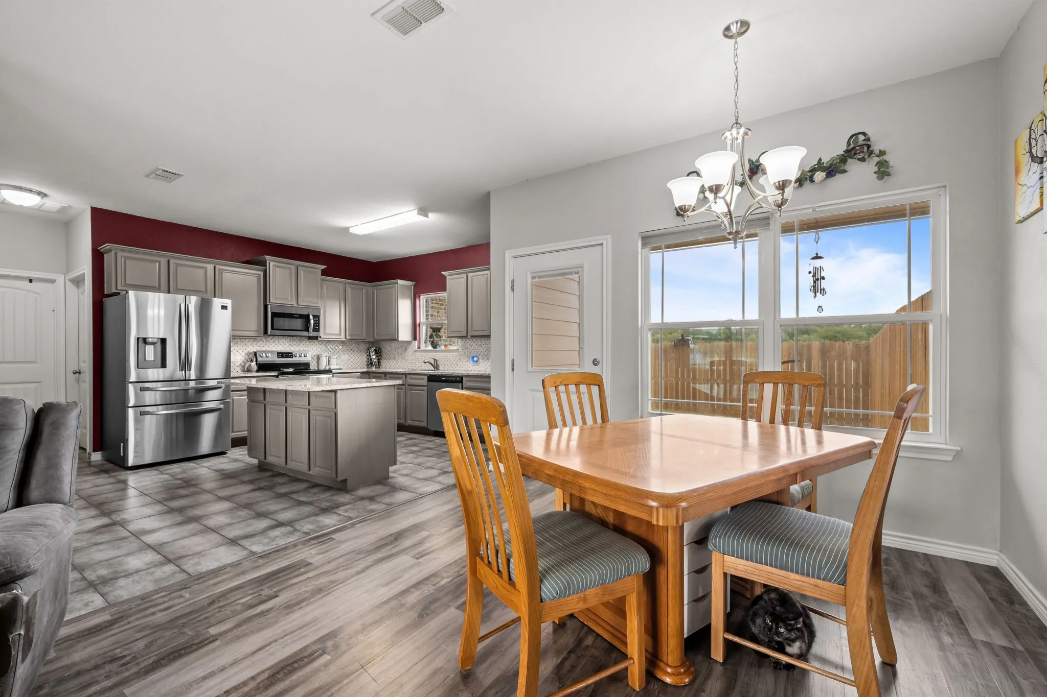 Dining area open to kitchen