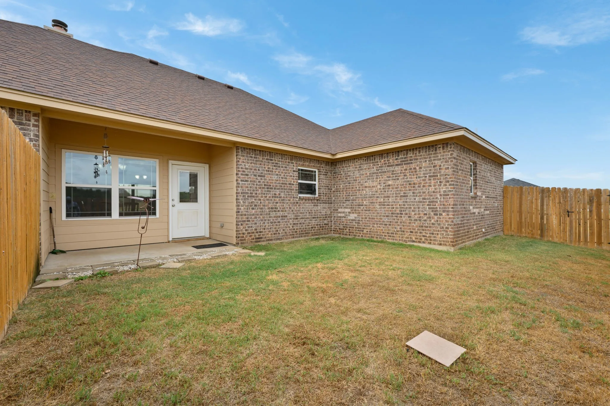 Backyard and covered patio