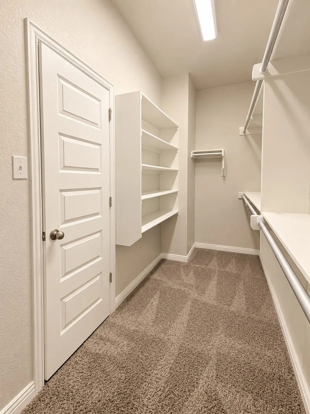 Primary closet built-in shelving units