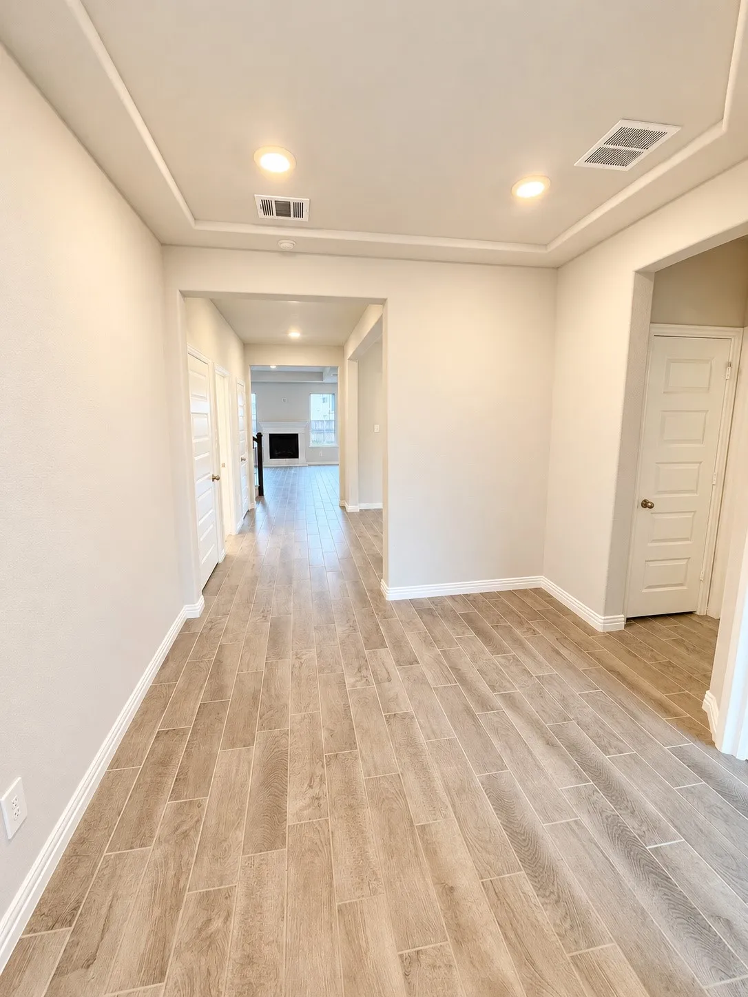 Wood-look tile flooring