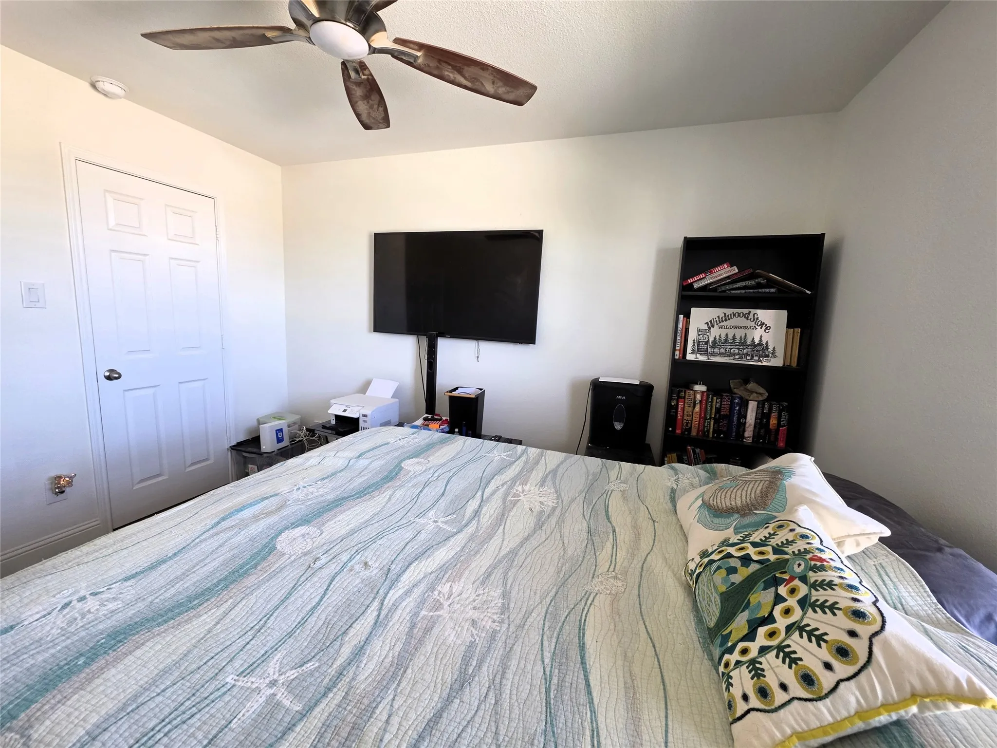 White paneled door and light-colored walls