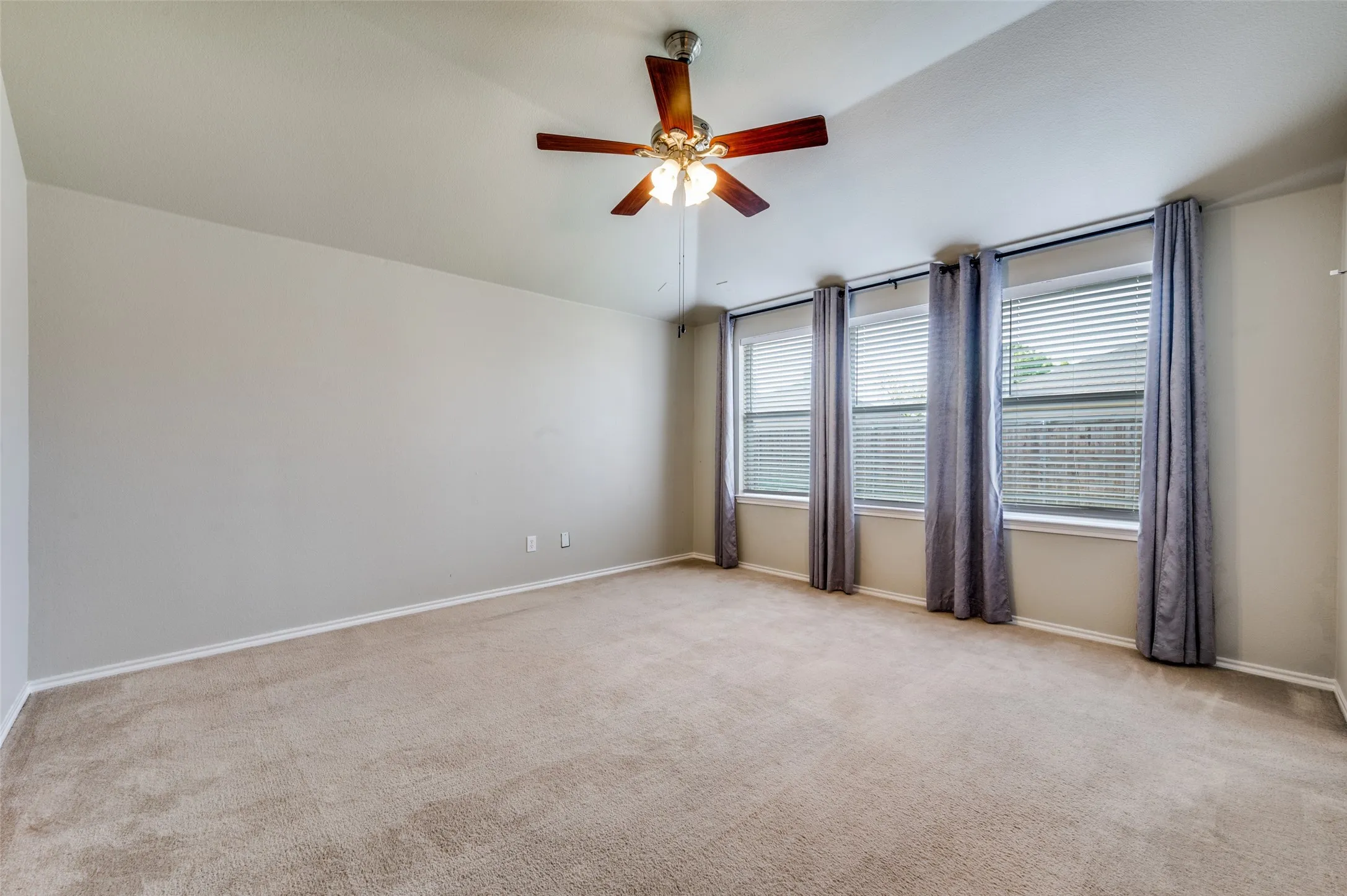 Master Bedroom with beautiful curtains
