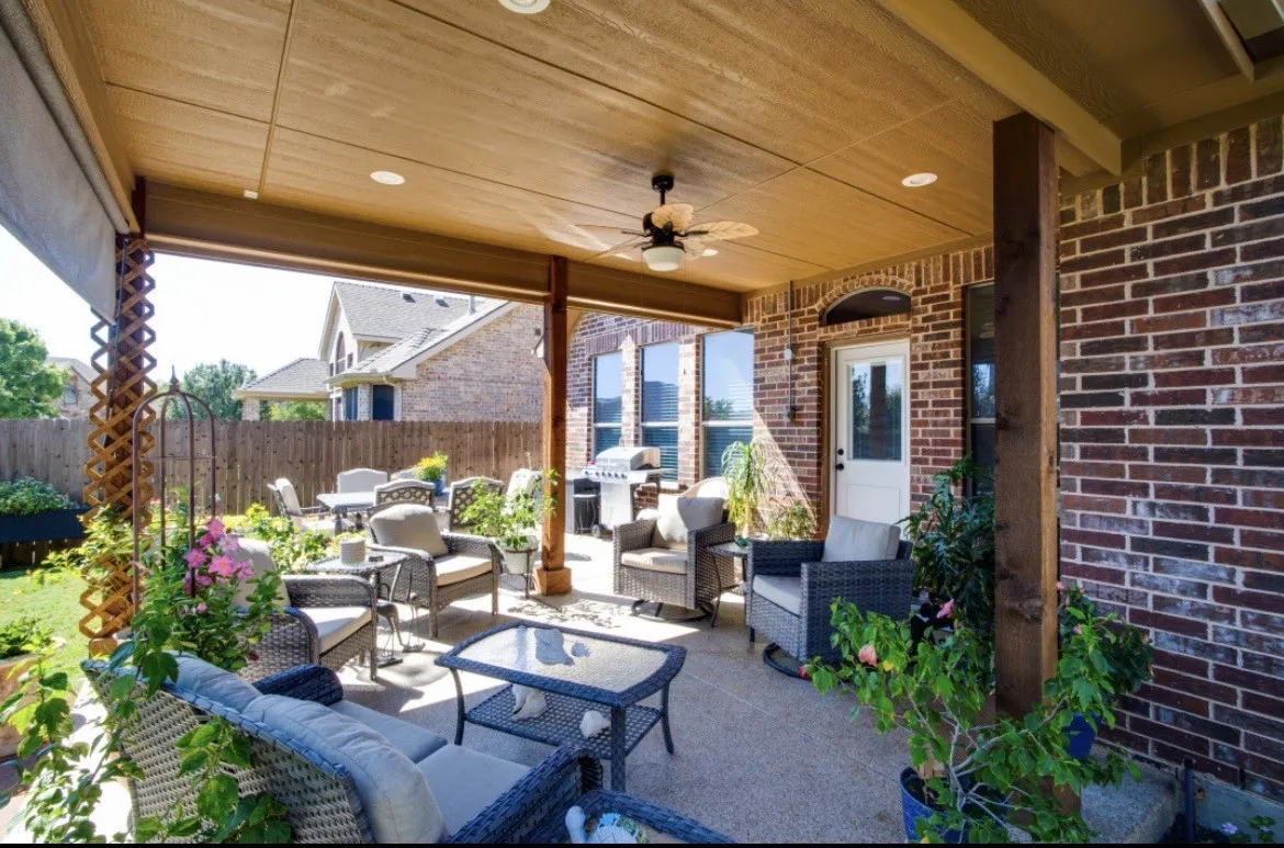 The beautiful covered patio is the perfect extension of the home's living space, offering a peaceful, relaxing retreat to enjoy your morning coffee, unwind at the end of the day, or entertain family and friends. A wonderful addition that makes outdoor living even more enjoyable!
