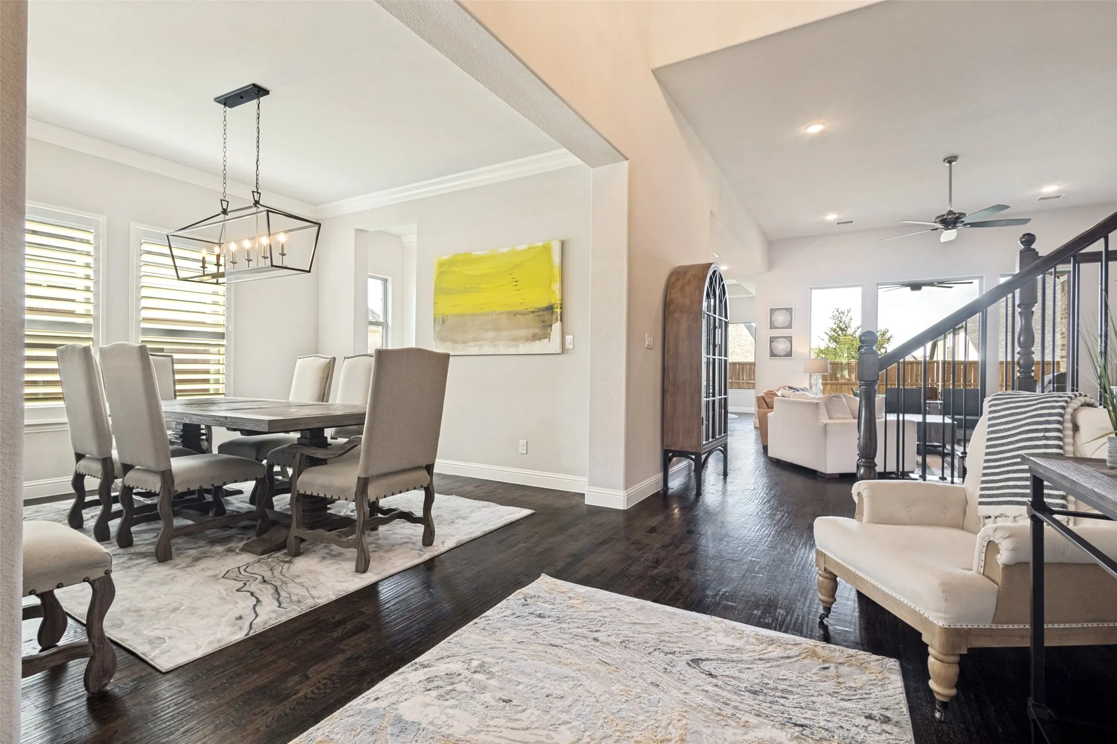 Formal dining room, open to the foyer and stairway area.