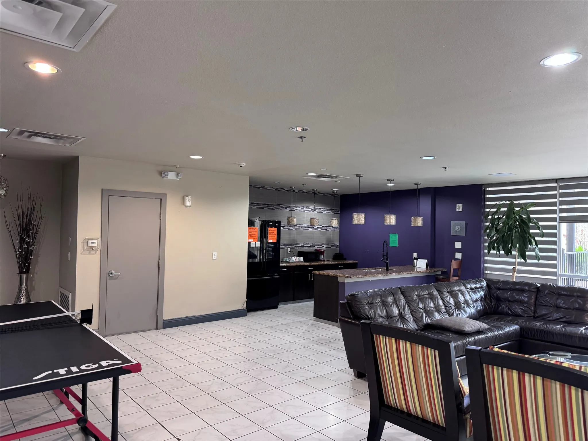 Tiled flooring throughout