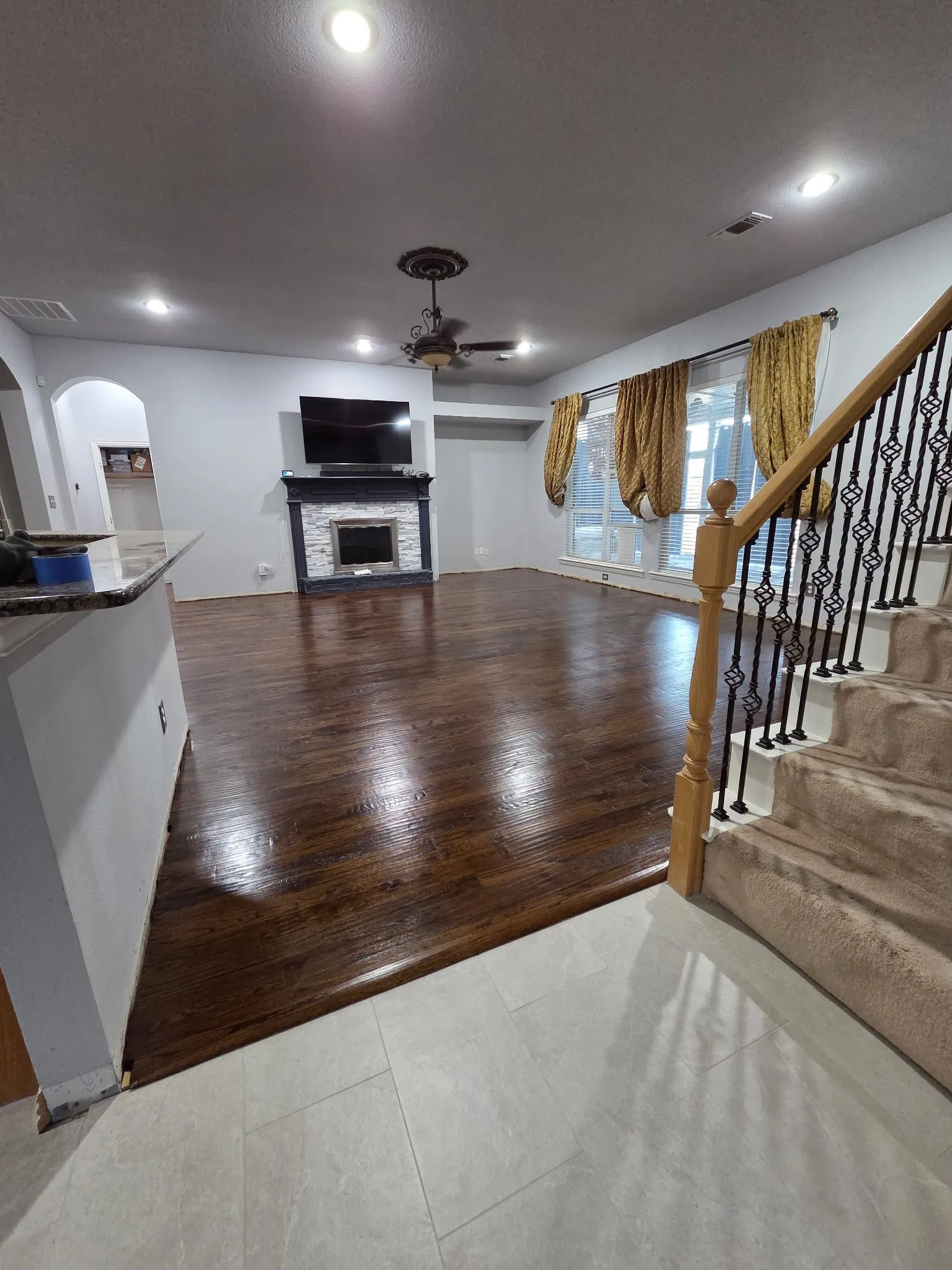 New hardwood floors in living room