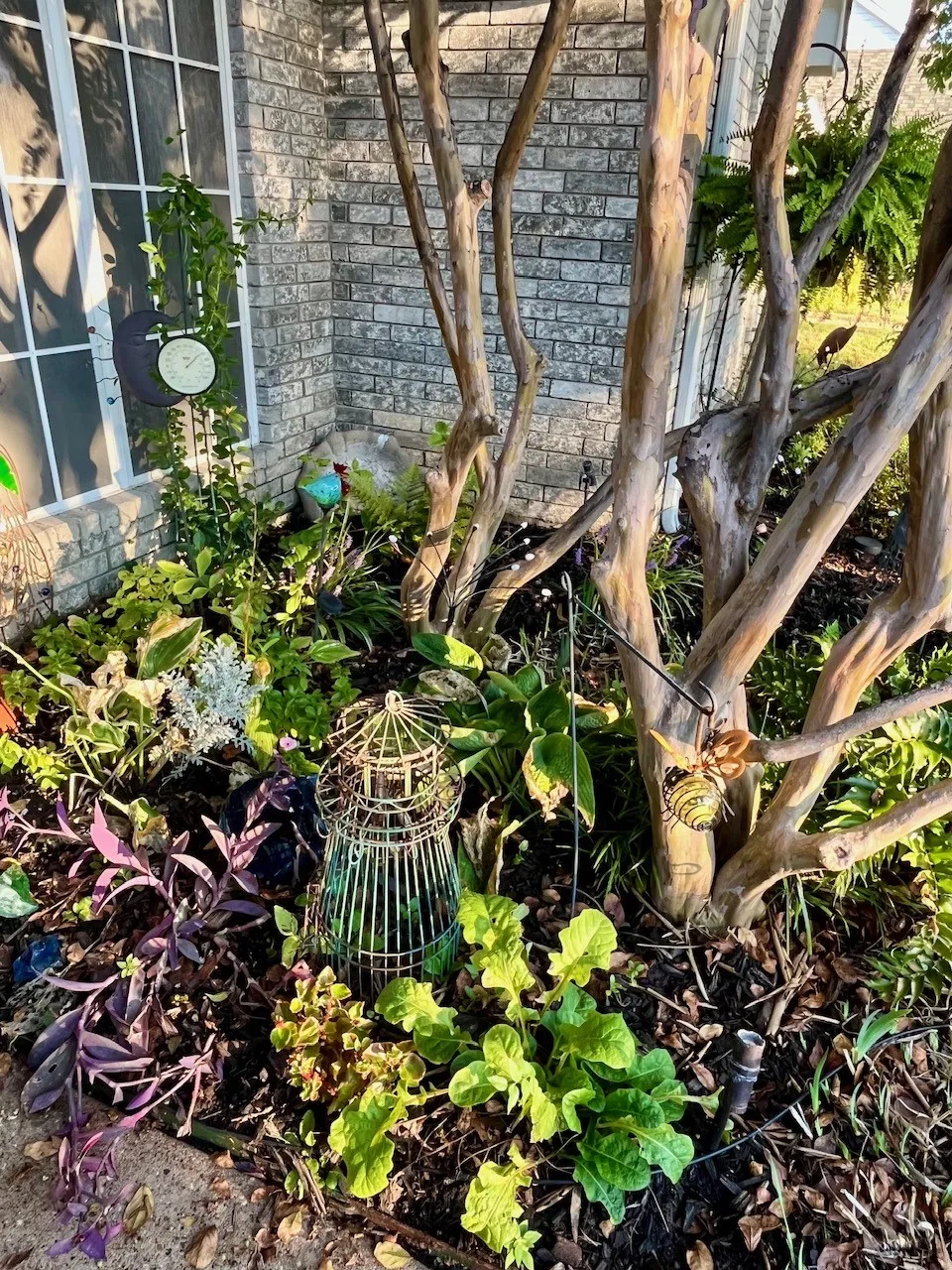 Beautiful flower beds with annuals and perennials