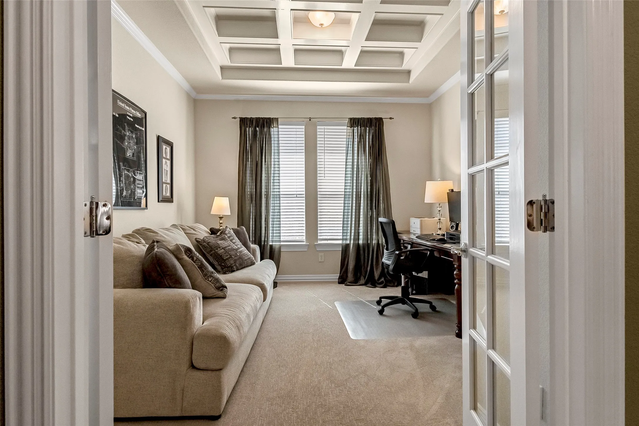 Decorative ceilings in study
