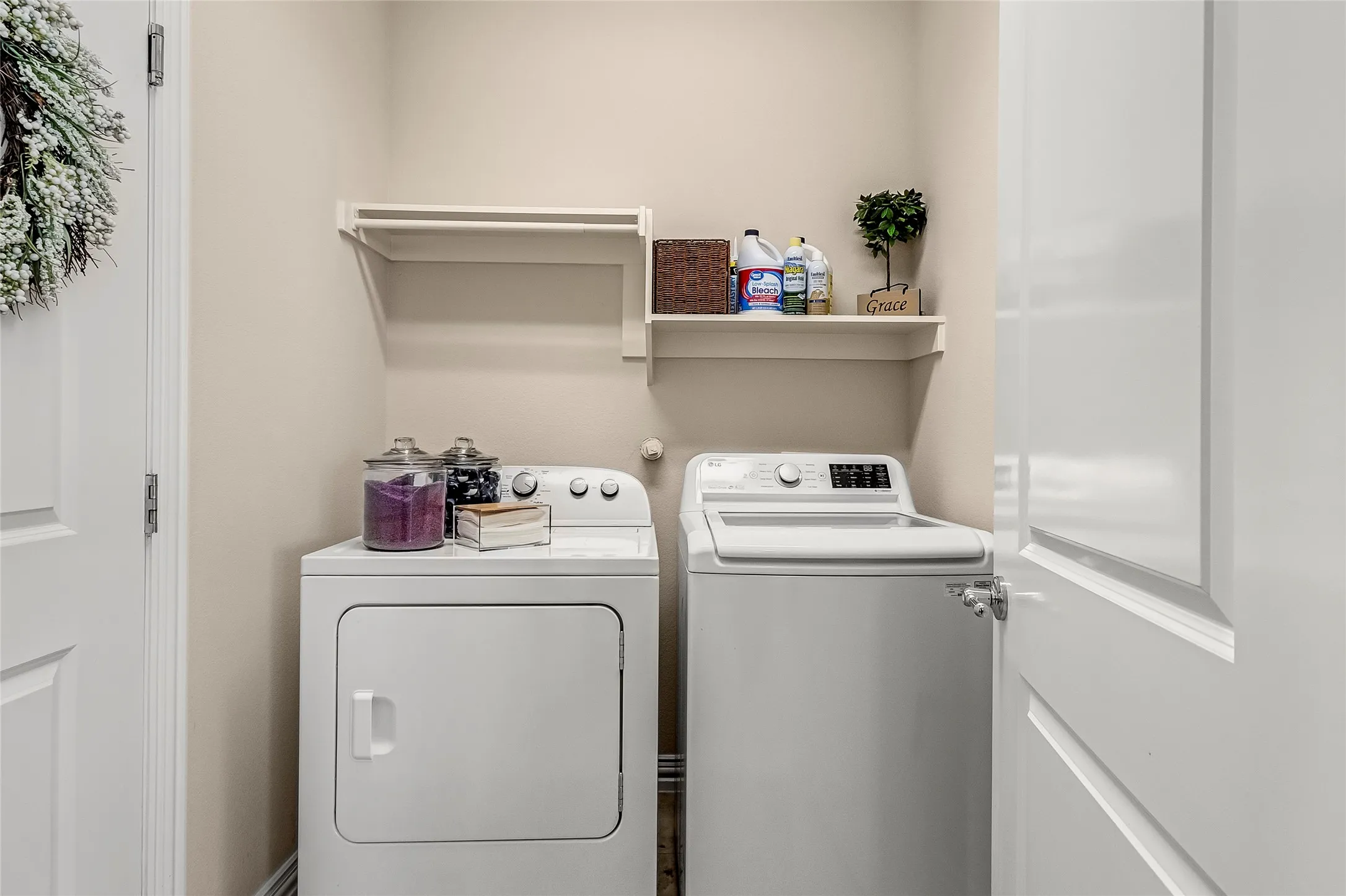 Laundry leads to garage