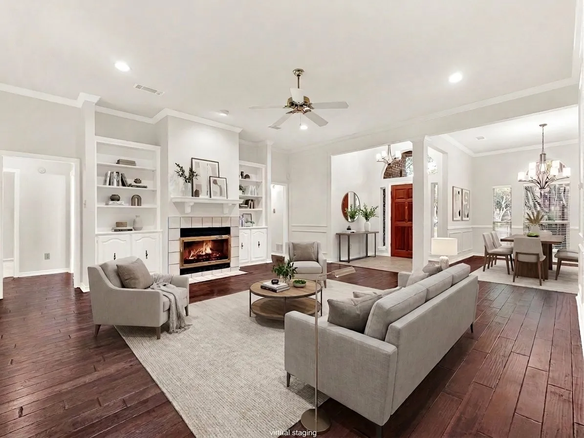 Enjoy open living spaces and hardwood floors