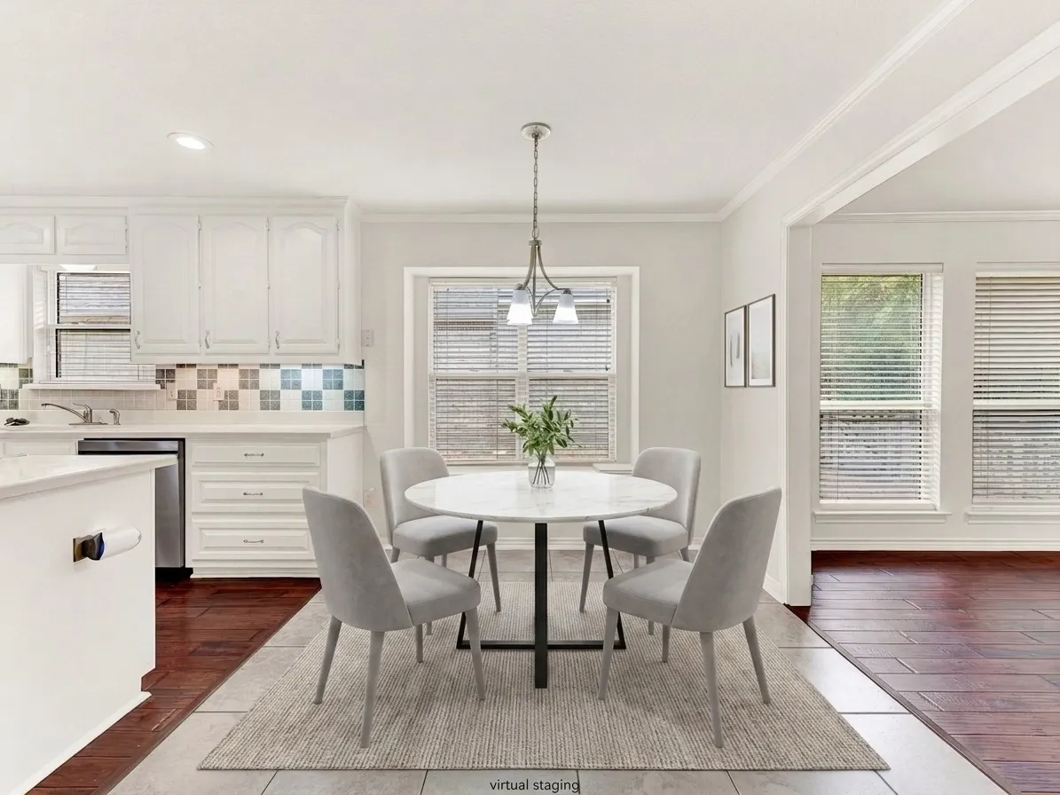 Breakfast room is open to the kitchen and living area