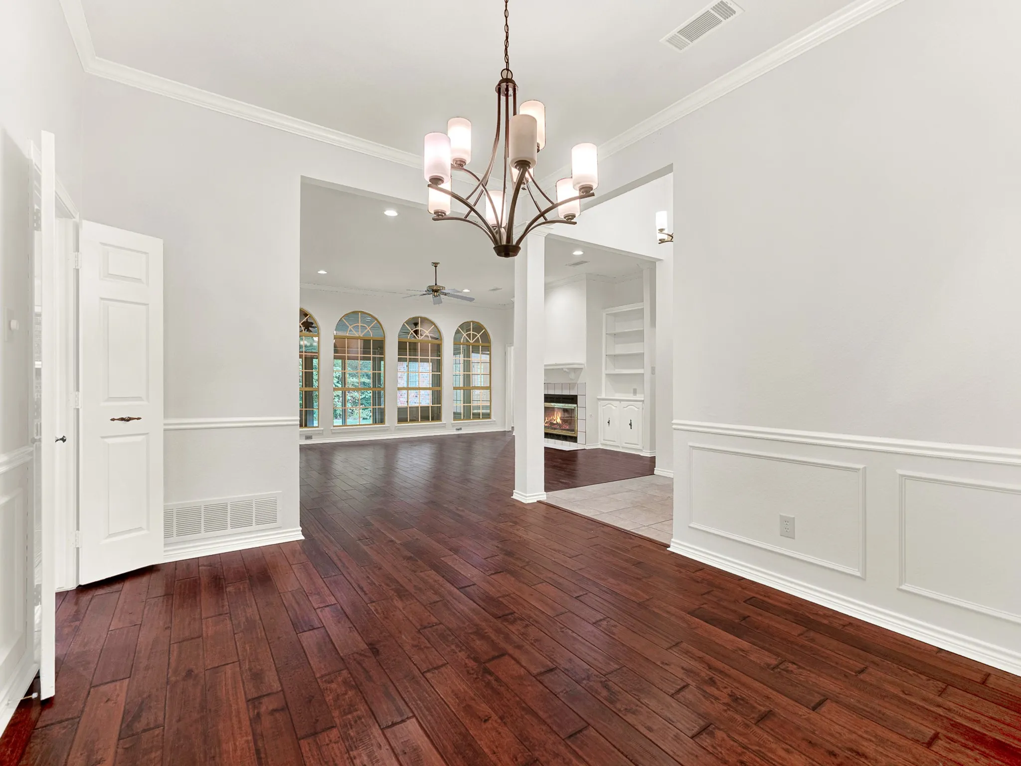 Open living includes entry way, formal dining area, and living room