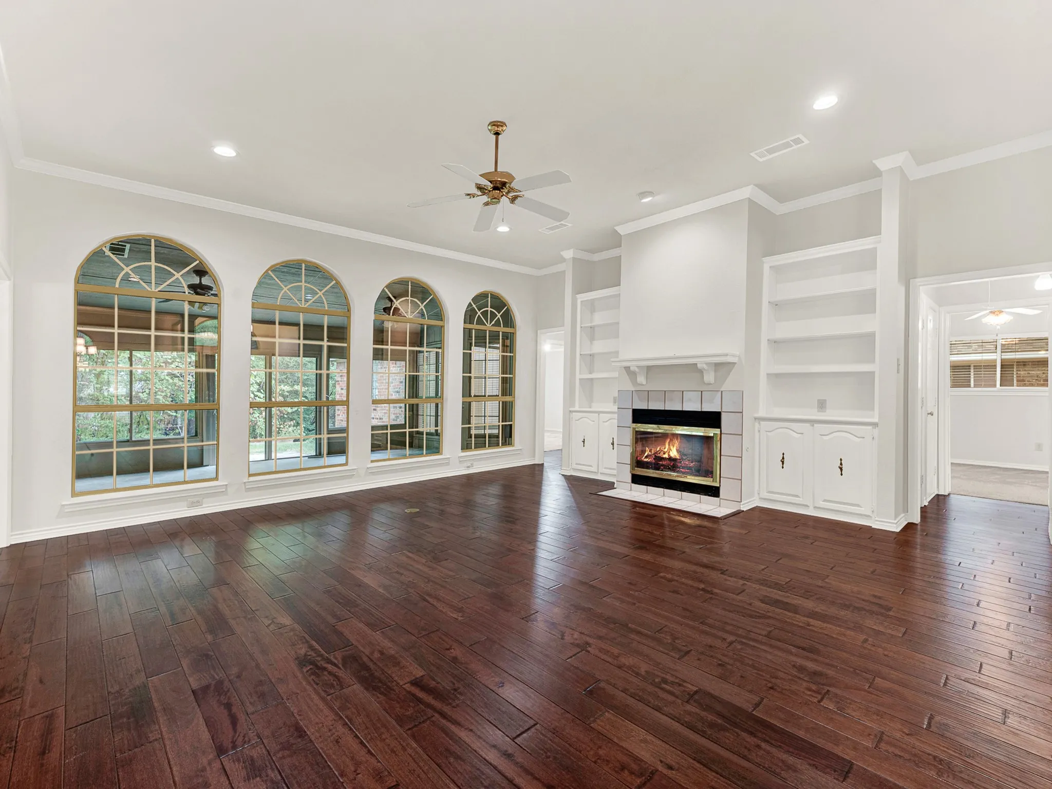 Main living area connects to an enclosed sunroom