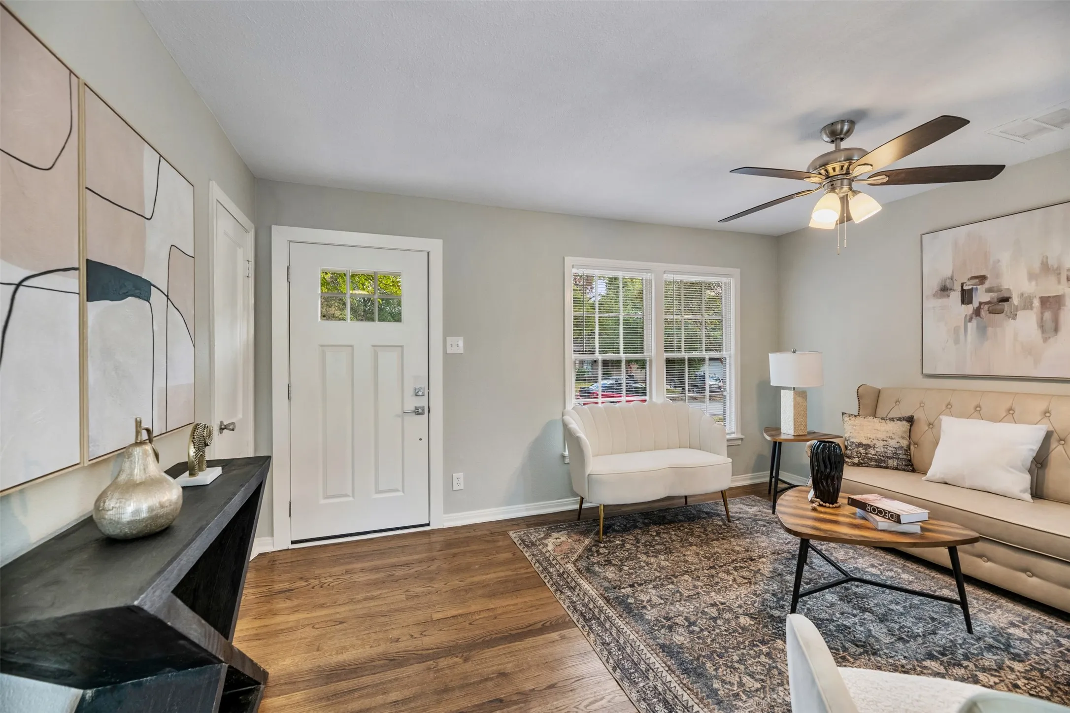All rooms except the wet areas have the original hardwood floors