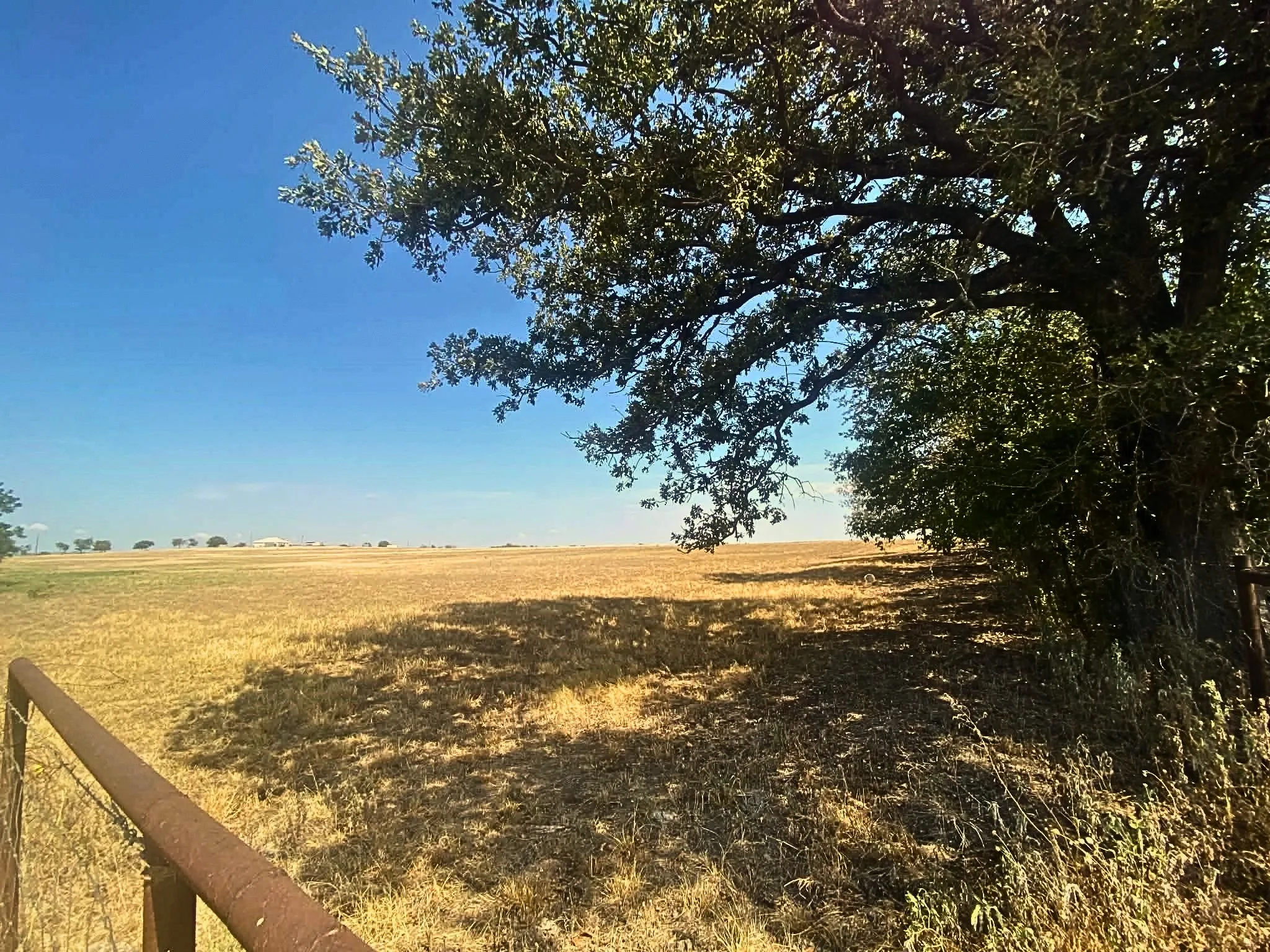 Rear corner of property along dirt road.