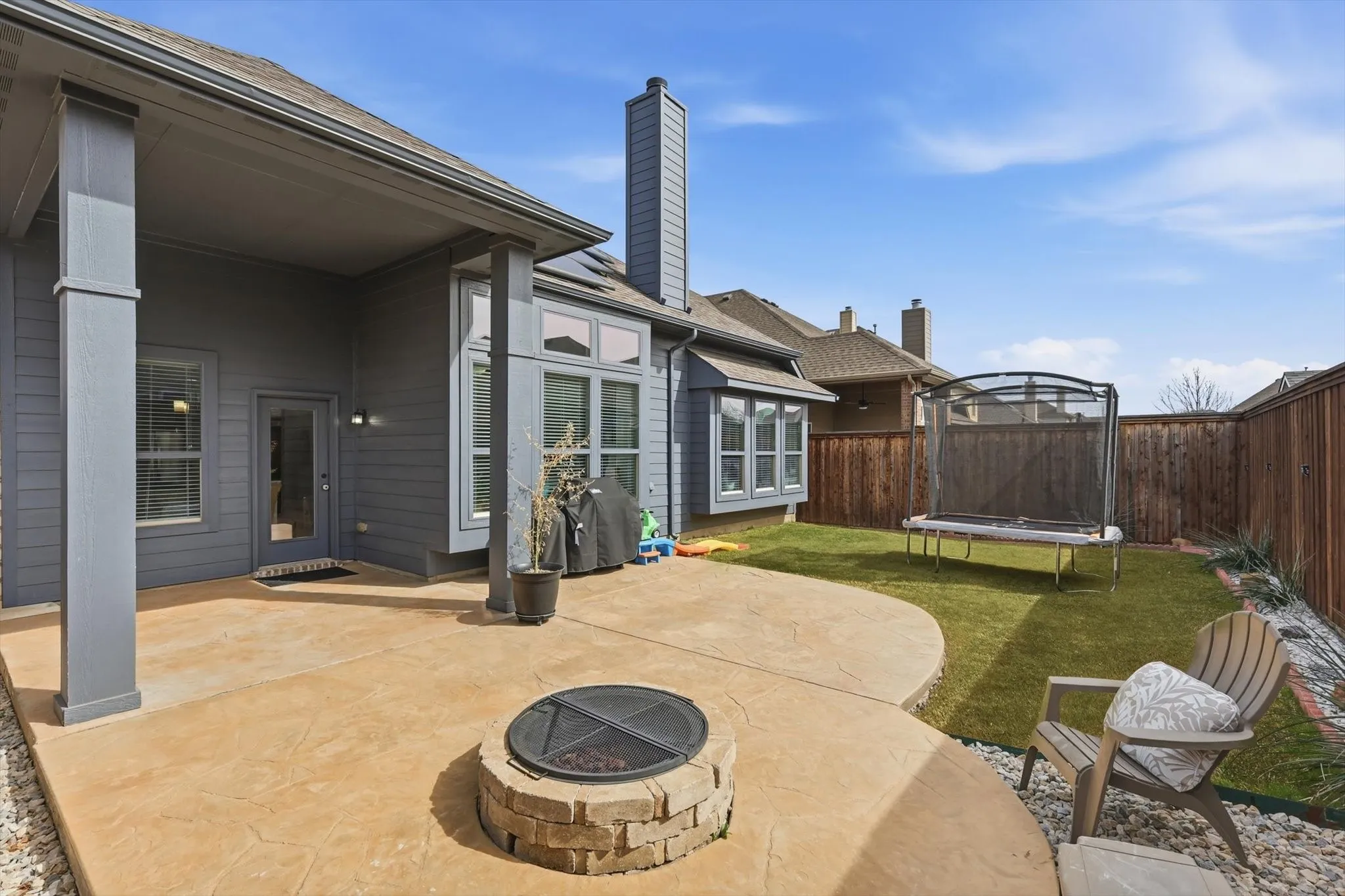 Blue skies, and so much to relax and enjoy. High fence that maintains privacy.