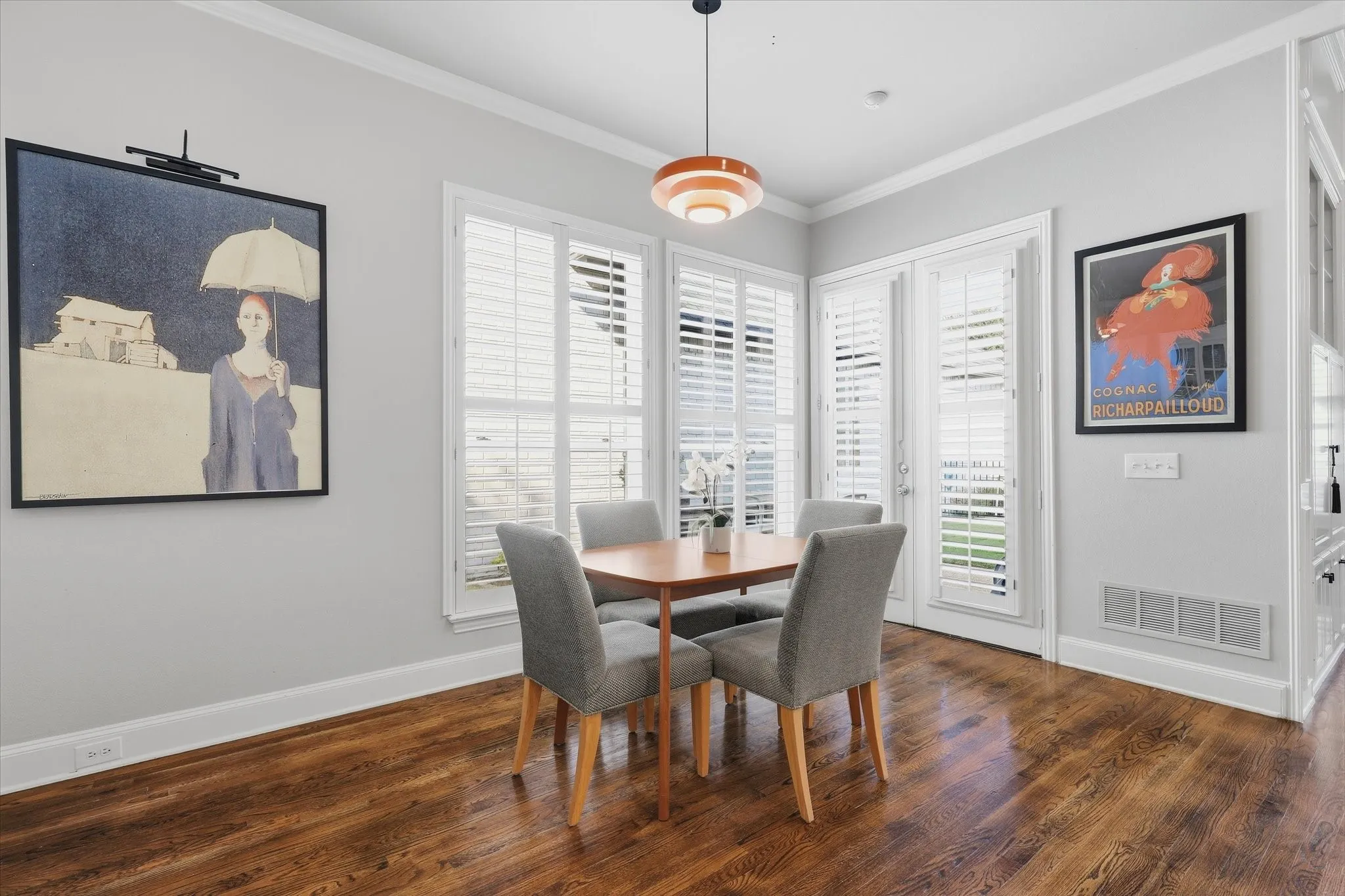 Easy access to the side and backyard through the French patio doors.