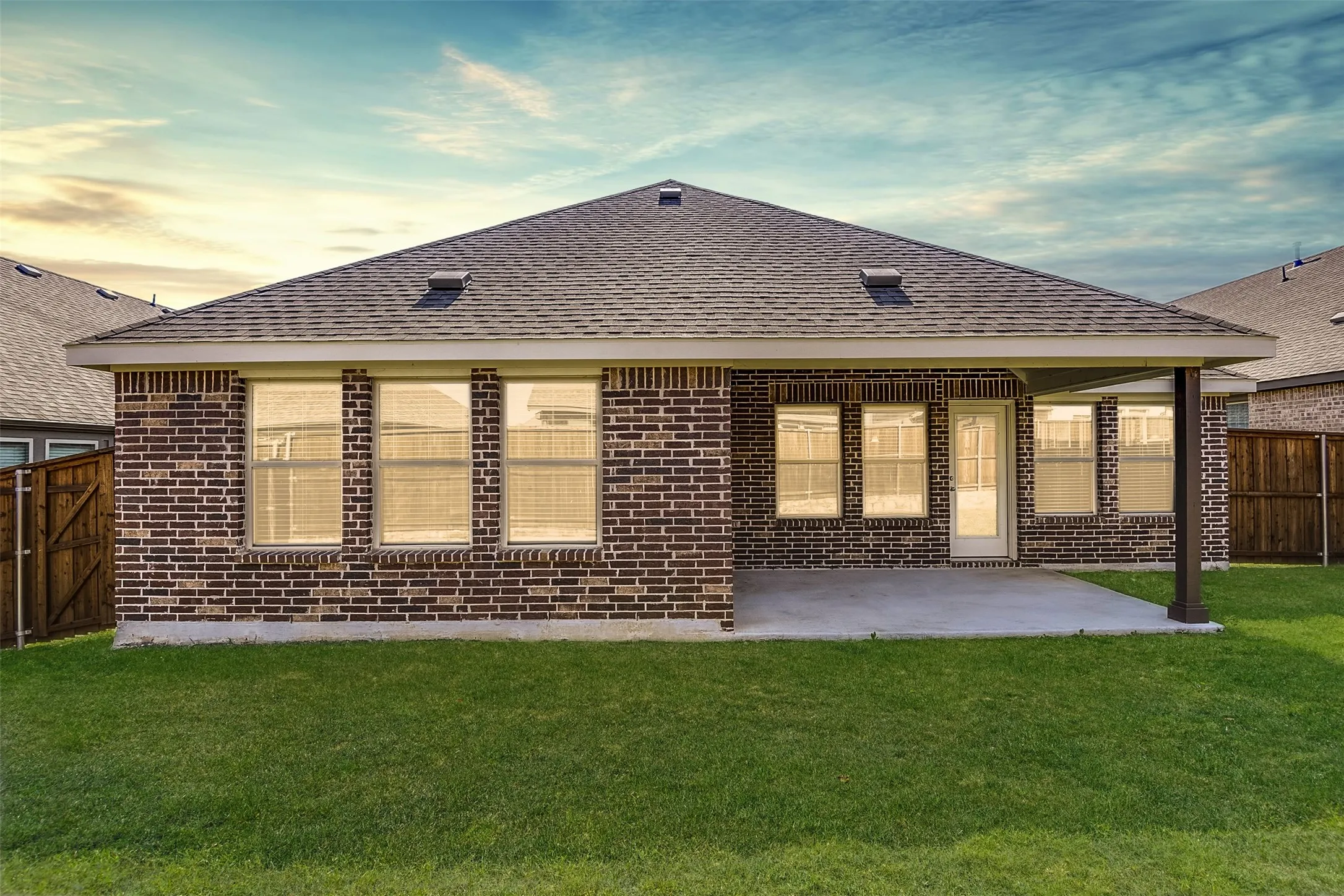 Covered patio great for morning coffee and family cookouts