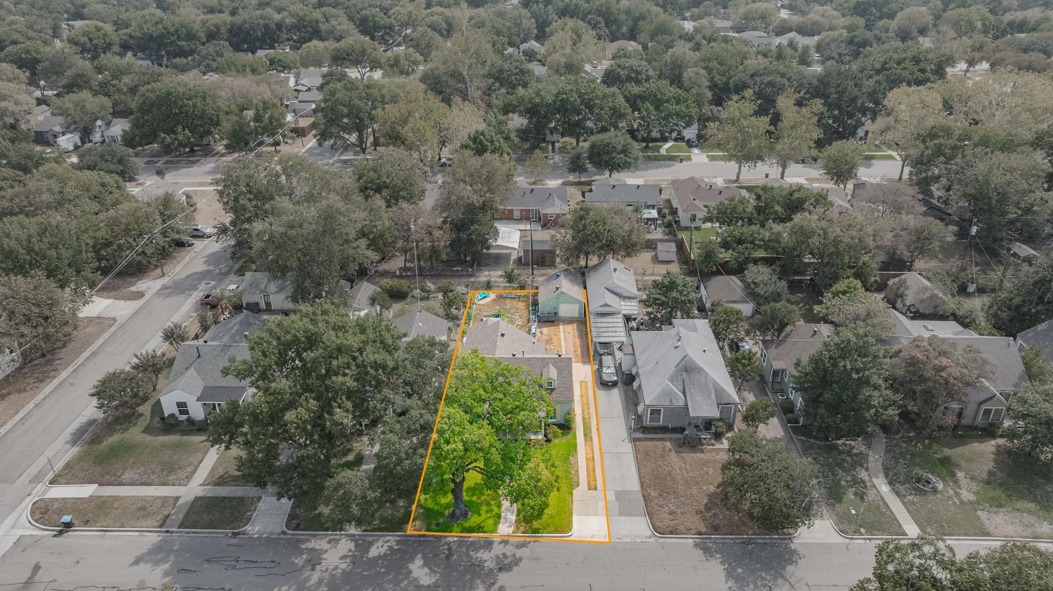 Aerial view of home.