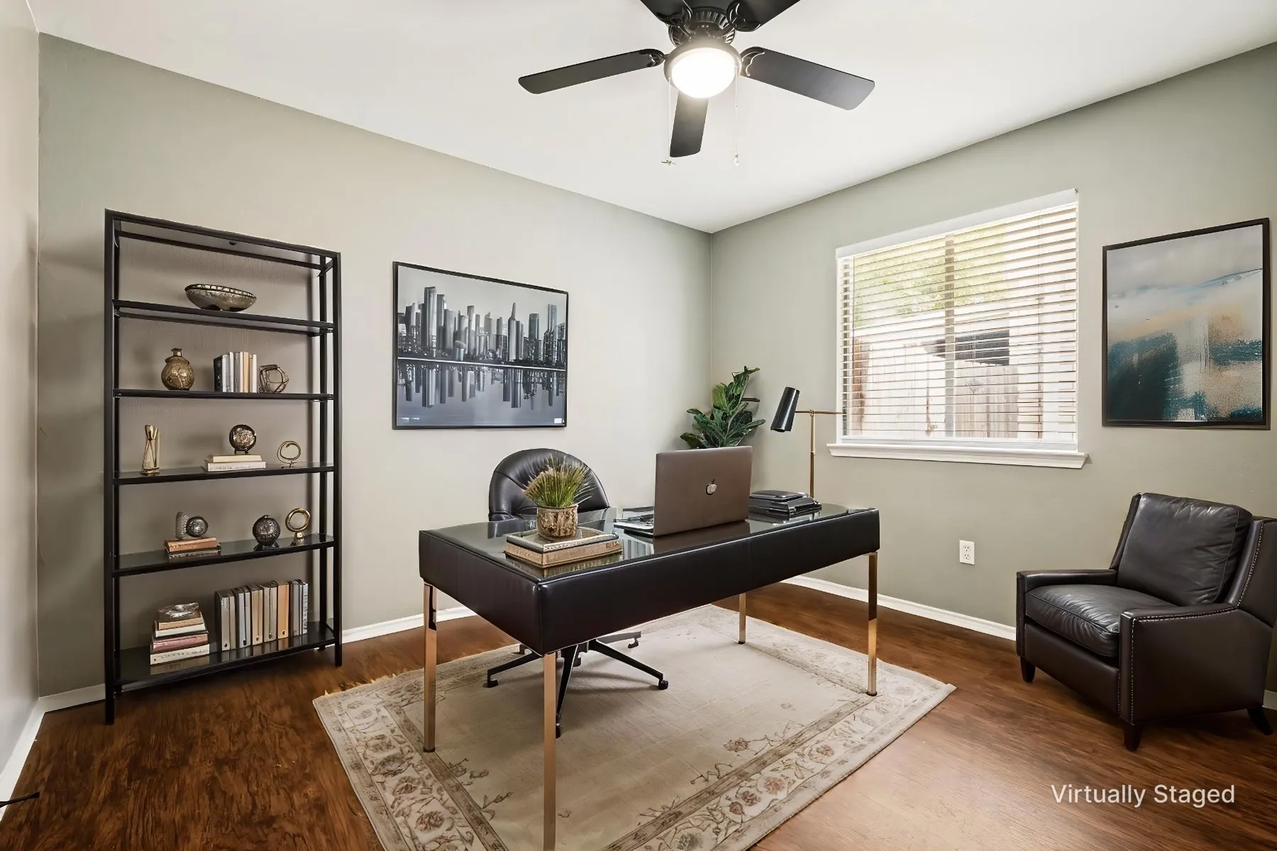 Bedroom virtually Staged as office