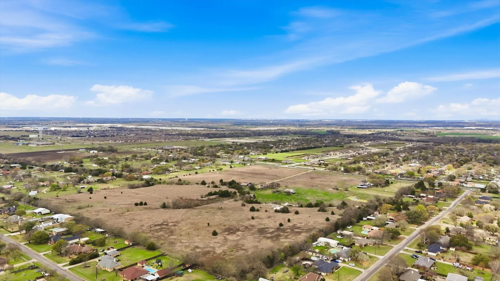 Aerial view of residential area