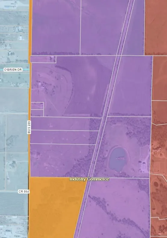 Zoning Map. Illustrating various land use designations for the property