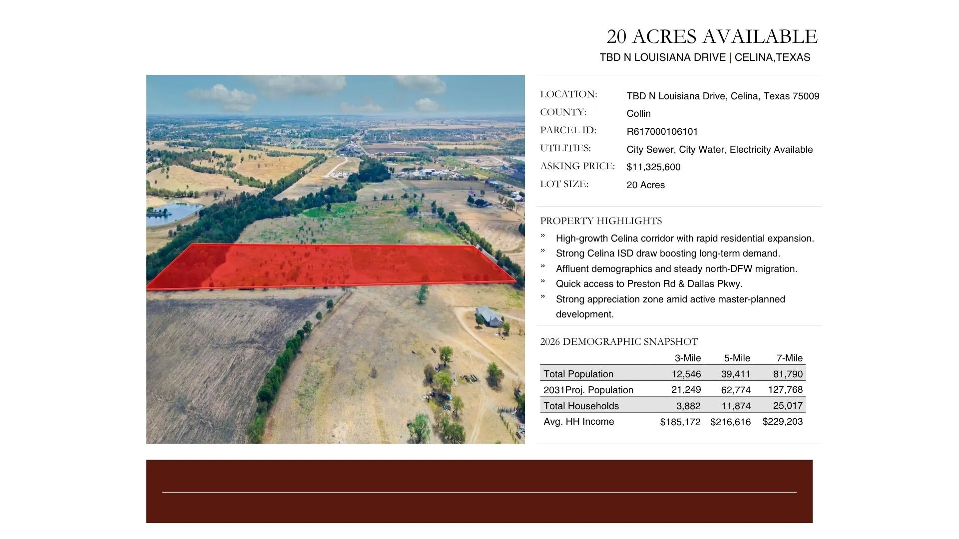 Unimproved Land For Sale in Collin County , TBD N Louisiana Drive, Celina, Texas 75009, 0, 0, Garage spaces, 0 Sqft, built in 0, mls#21383321, Real Estate Agent in Celina, Homes For Sale in Collin county, Homes For Sale in Celina, Realtor in Celina Texas, Real Estate Brokerage Independent Realty Texas, Luminita Cordes Realtor