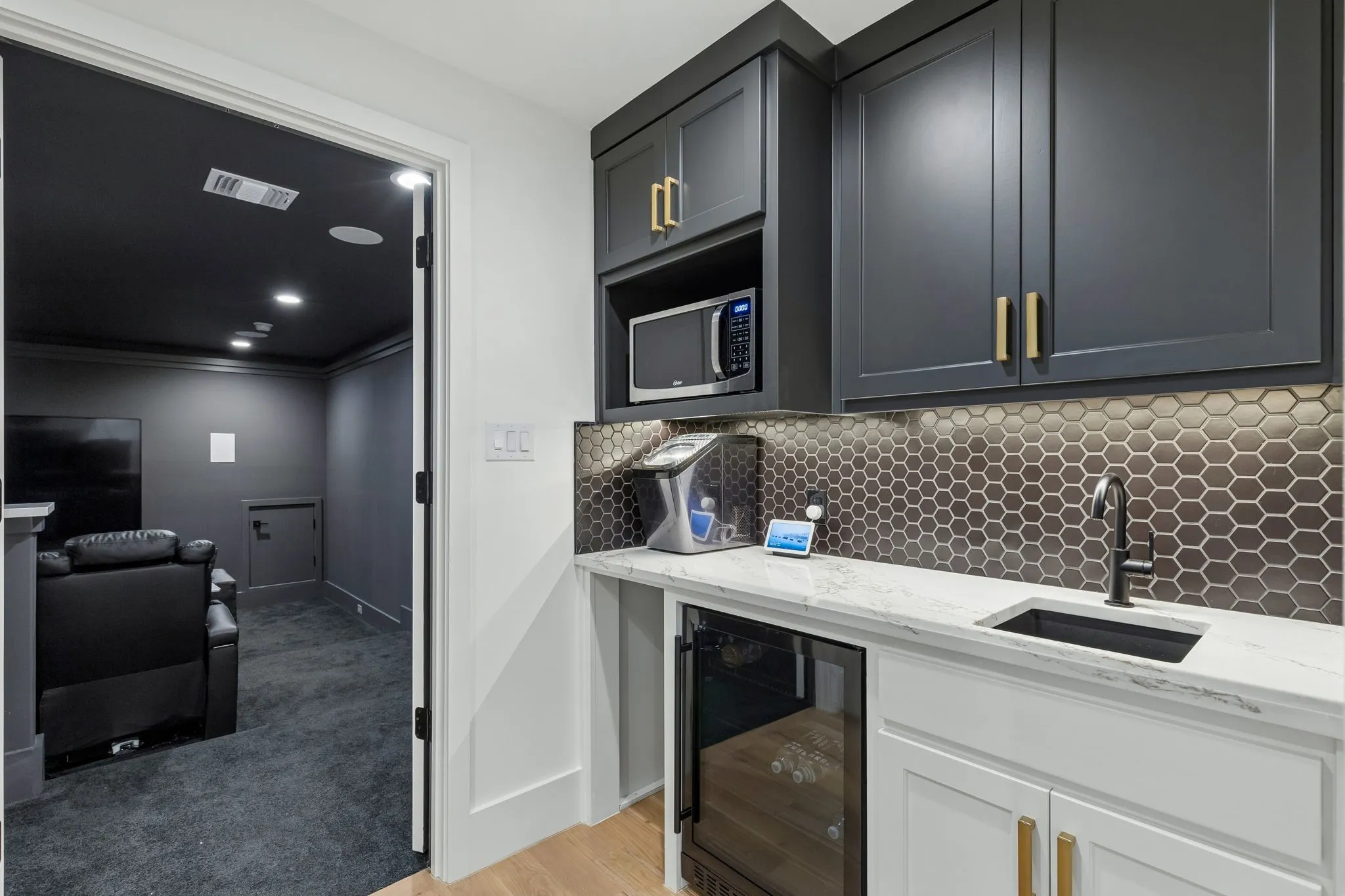 Bar area to the Media room.