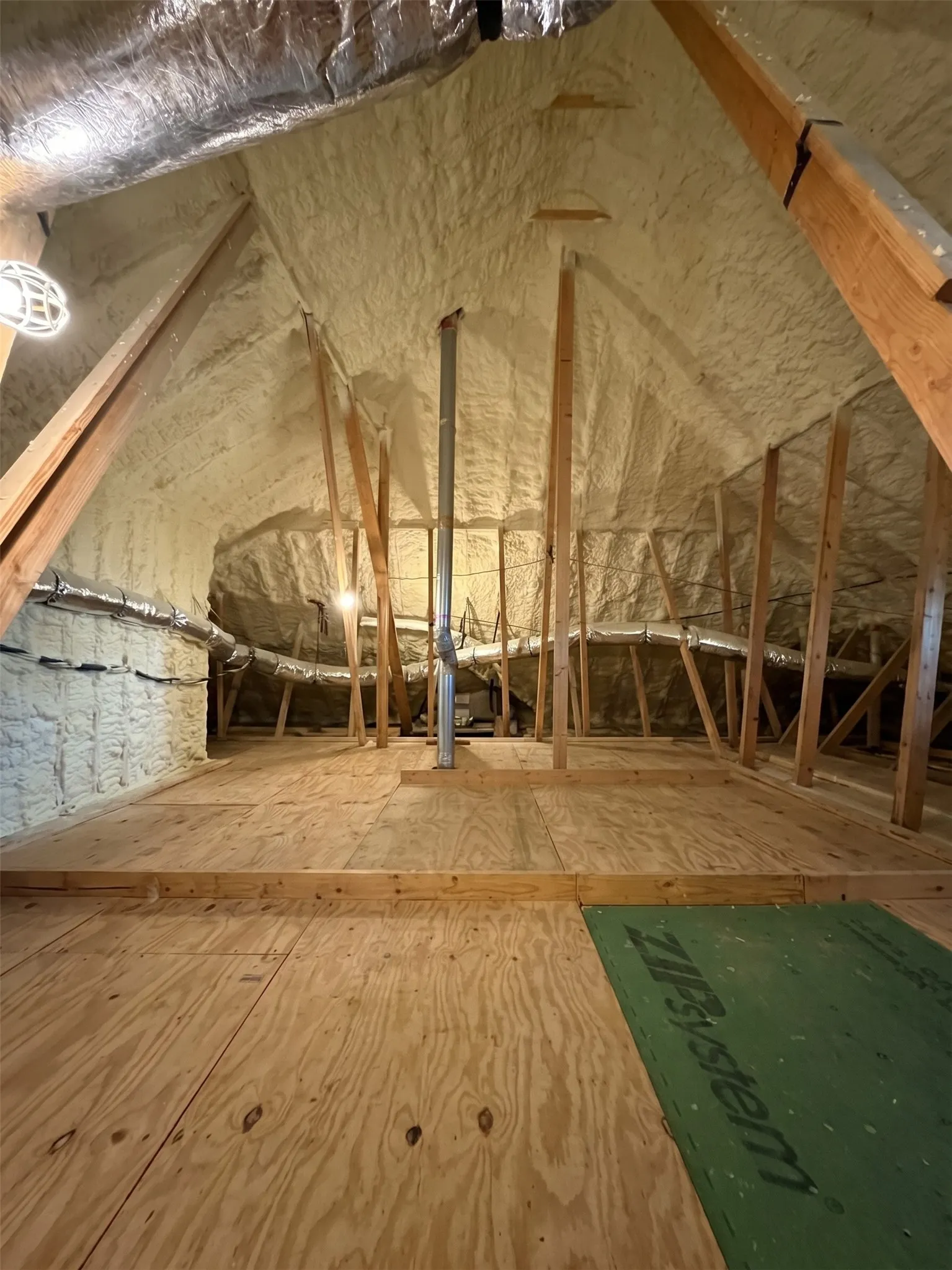 Unfinished attic.