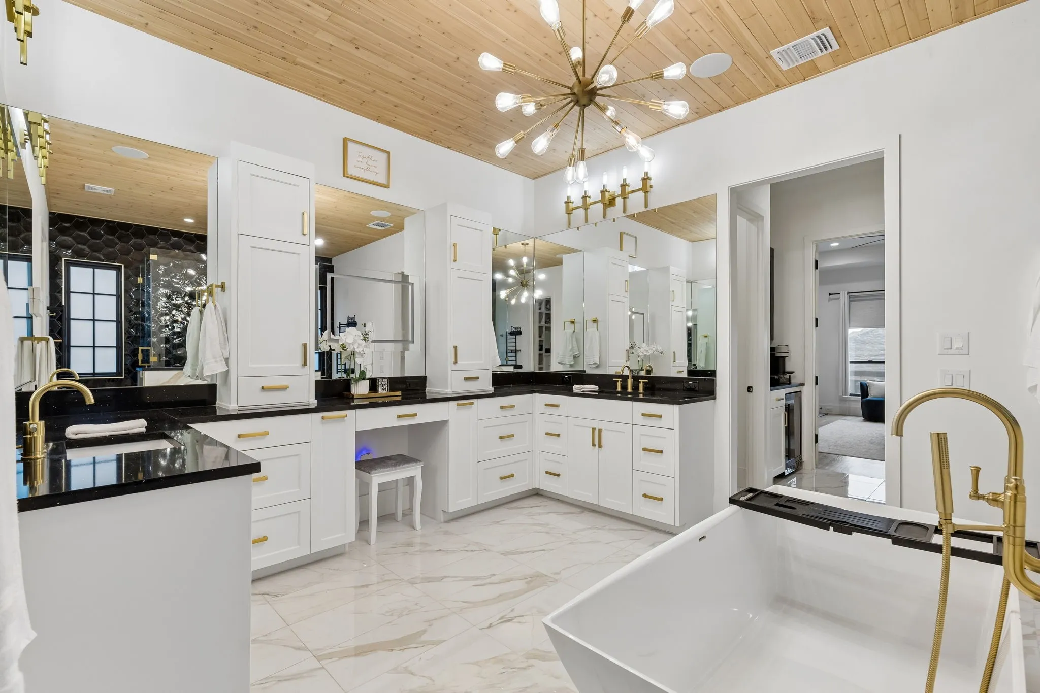 Designer bathroom finishes.