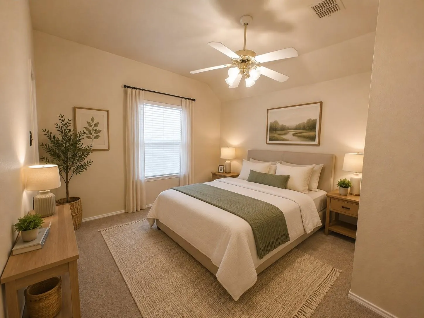 Recessed lighting and ceiling fan with integrated light fixture
