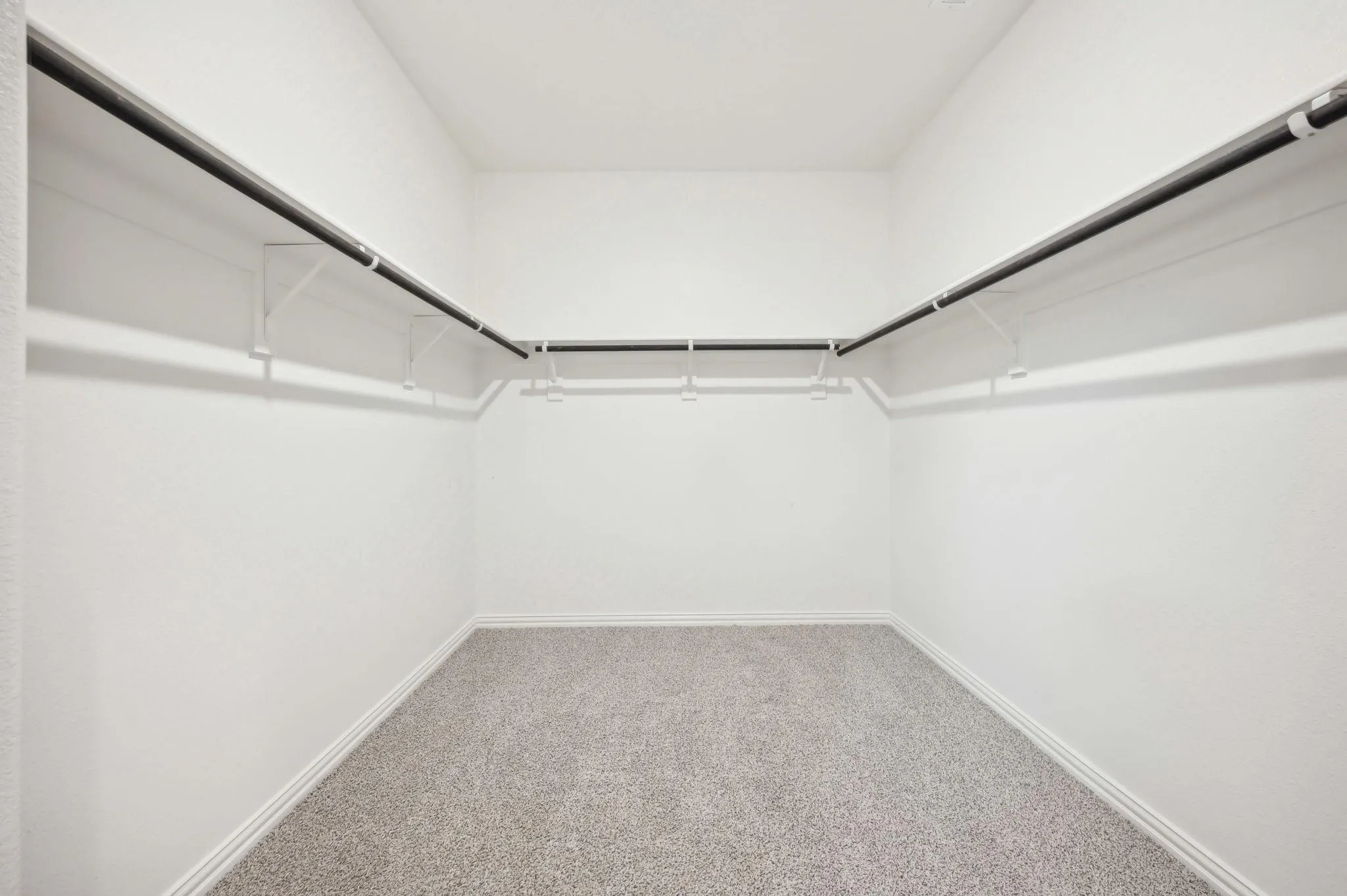 Spacious closet with carpet