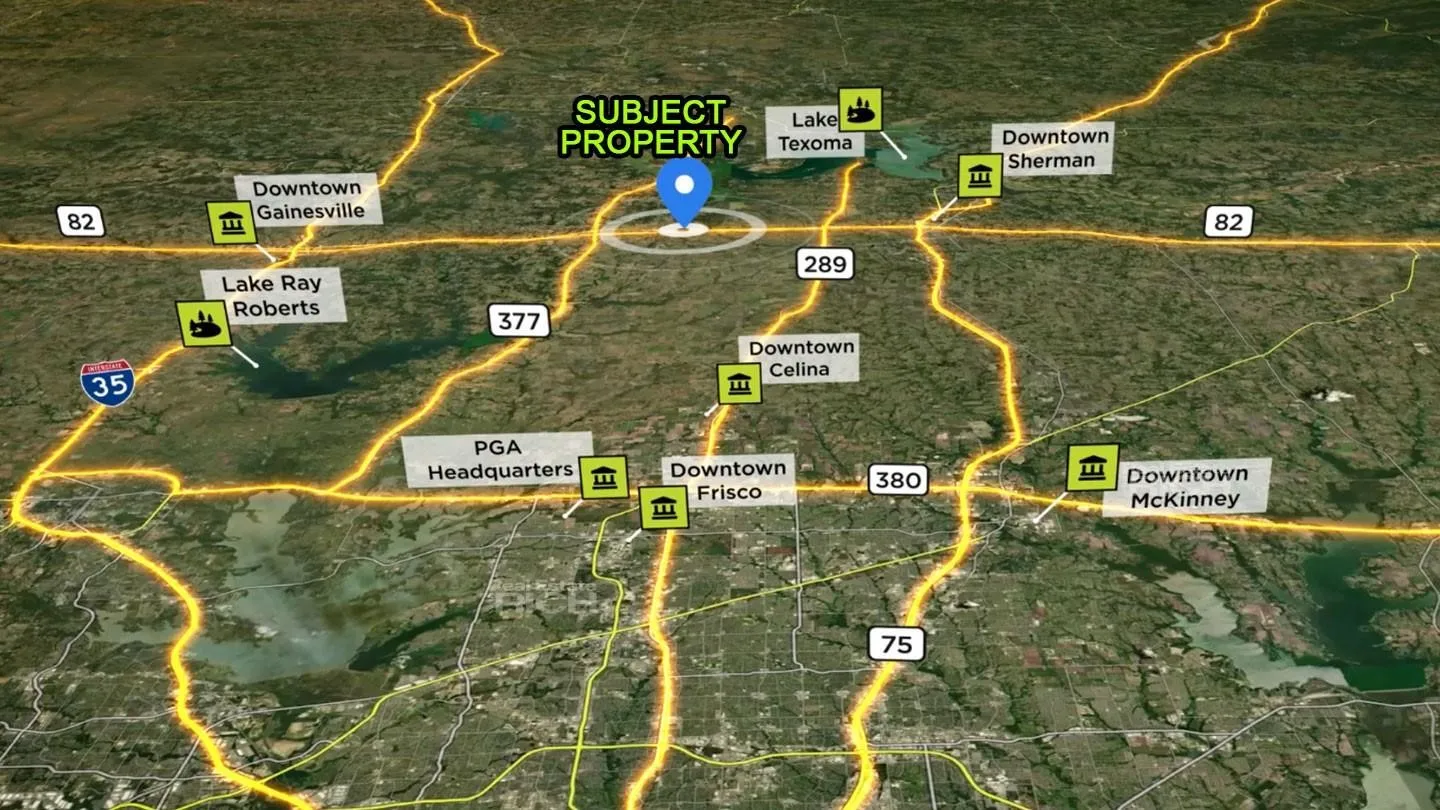 Map. Illustrating the property's location relative to surrounding geographical and urban points of interest