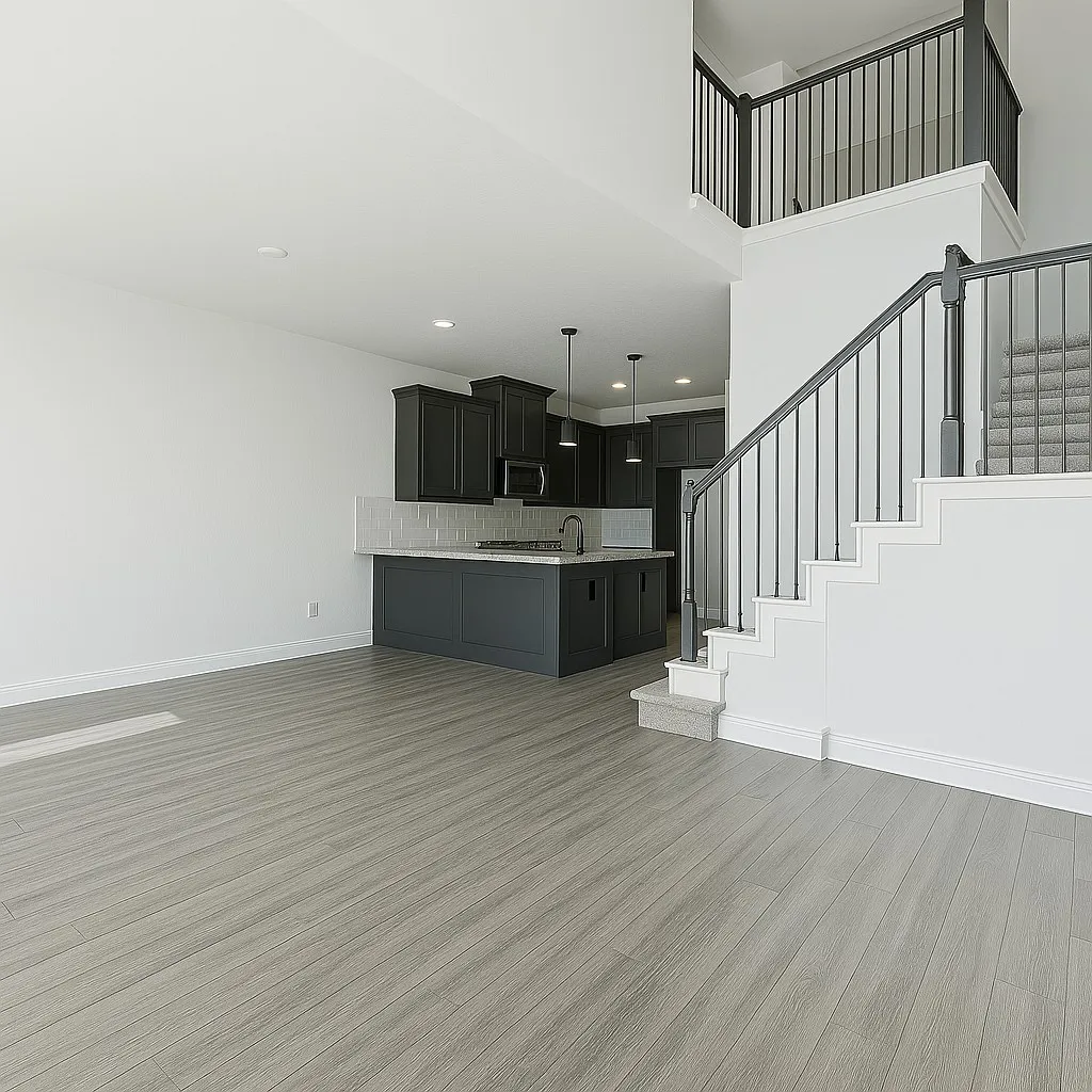 Wood-finish flooring throughout the main level