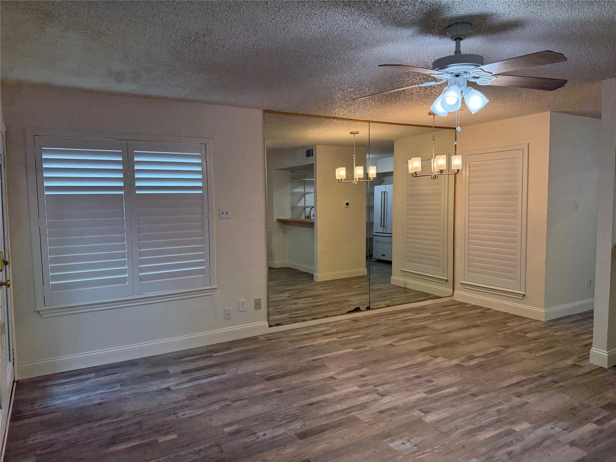 Dining area opens to living room and kitchen