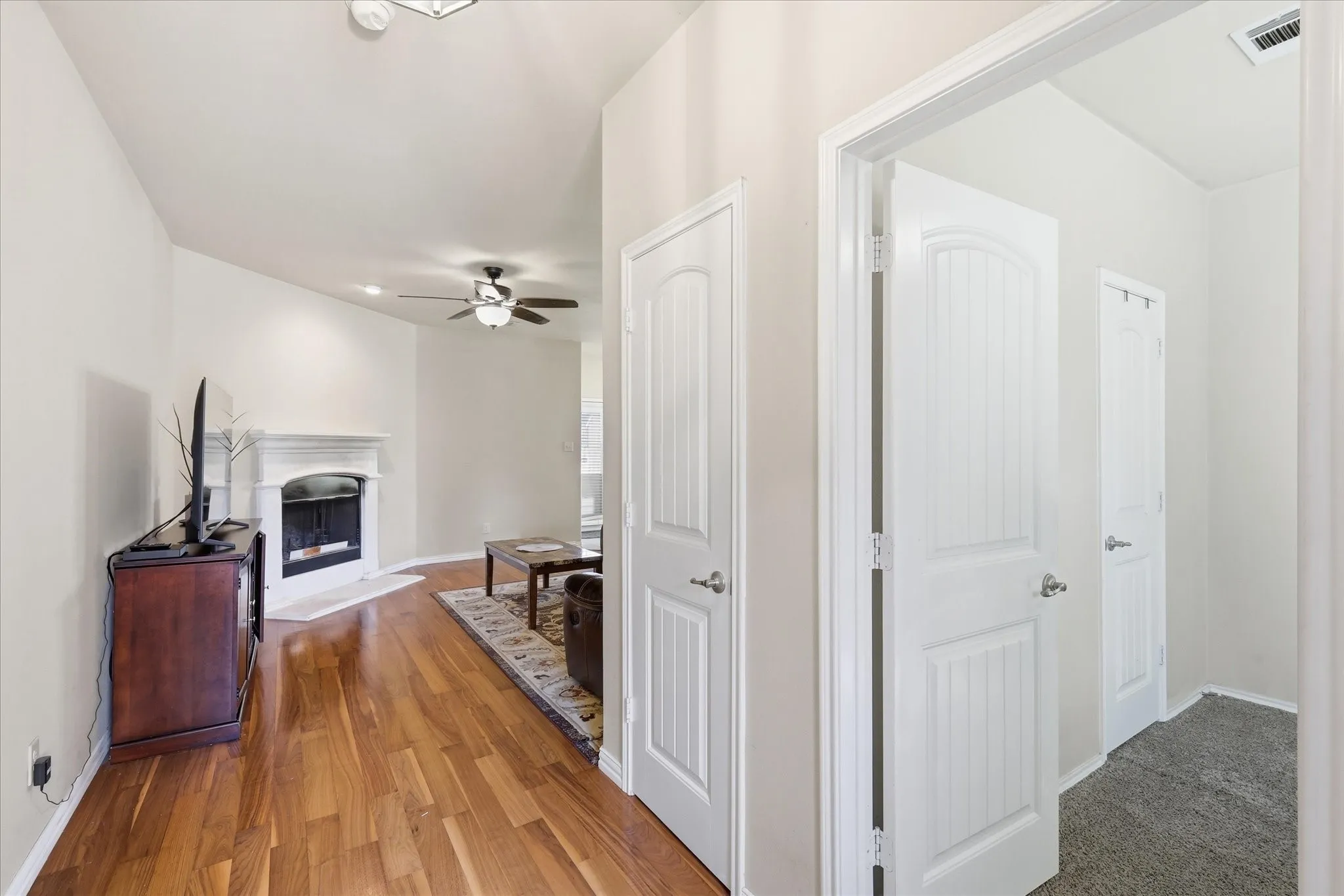 Hardwood floors with extra in attic. Right is 4th bedroom and see next photo for virtuallly staged of how you might use the room.