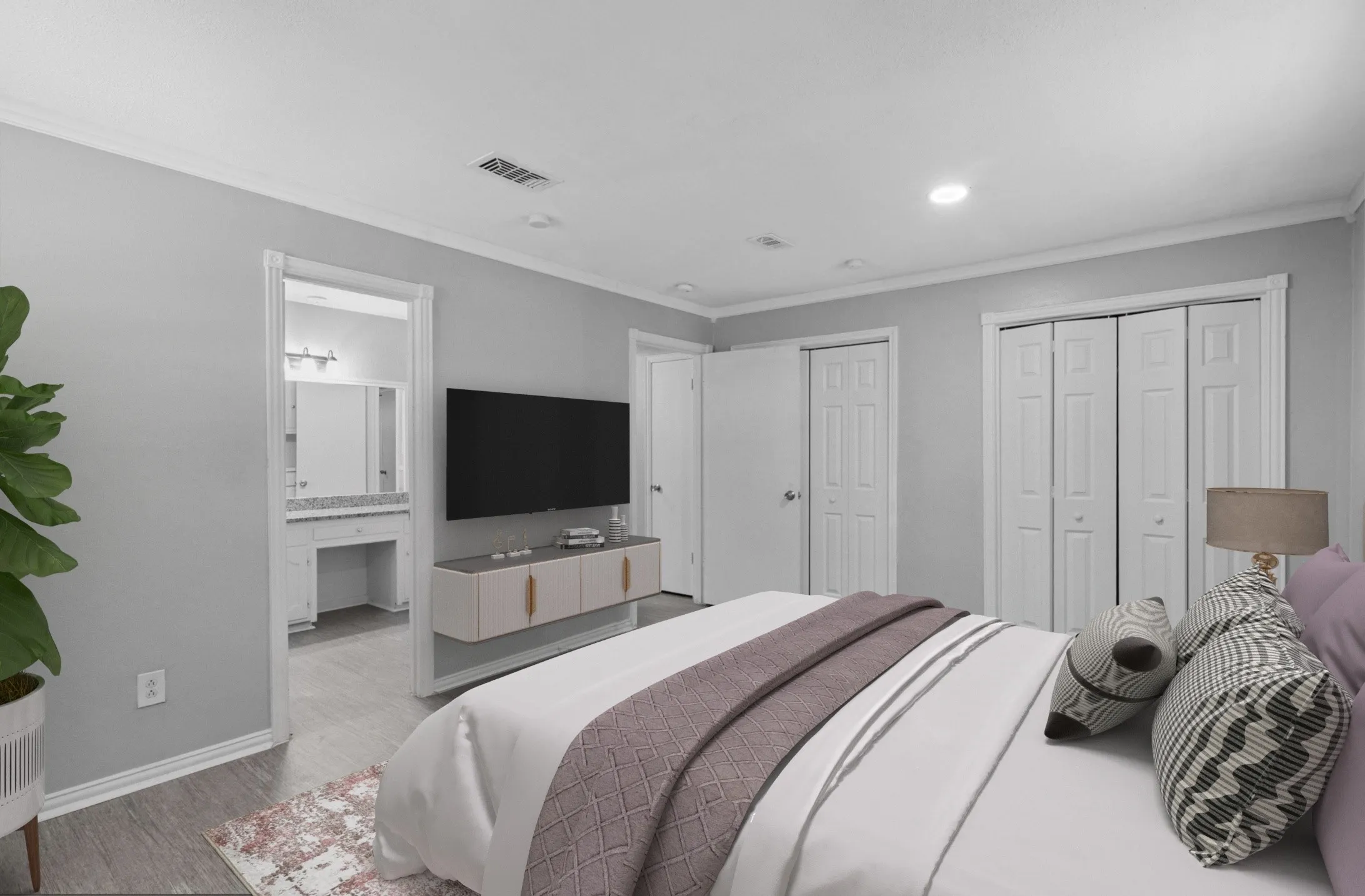 Recessed lighting and crown molding throughout