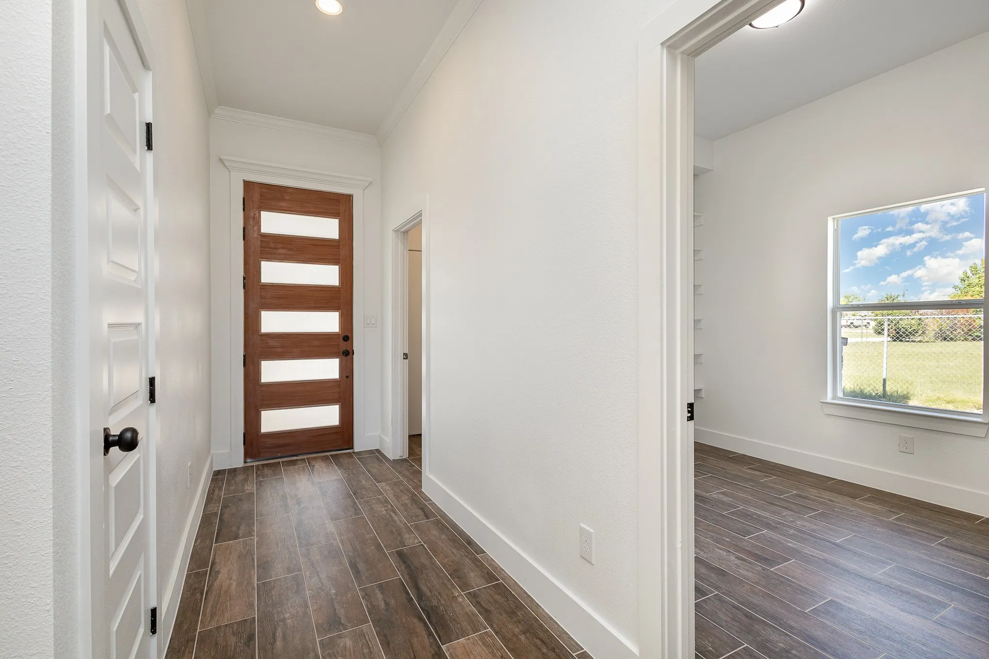 Contemporary front door & hallway