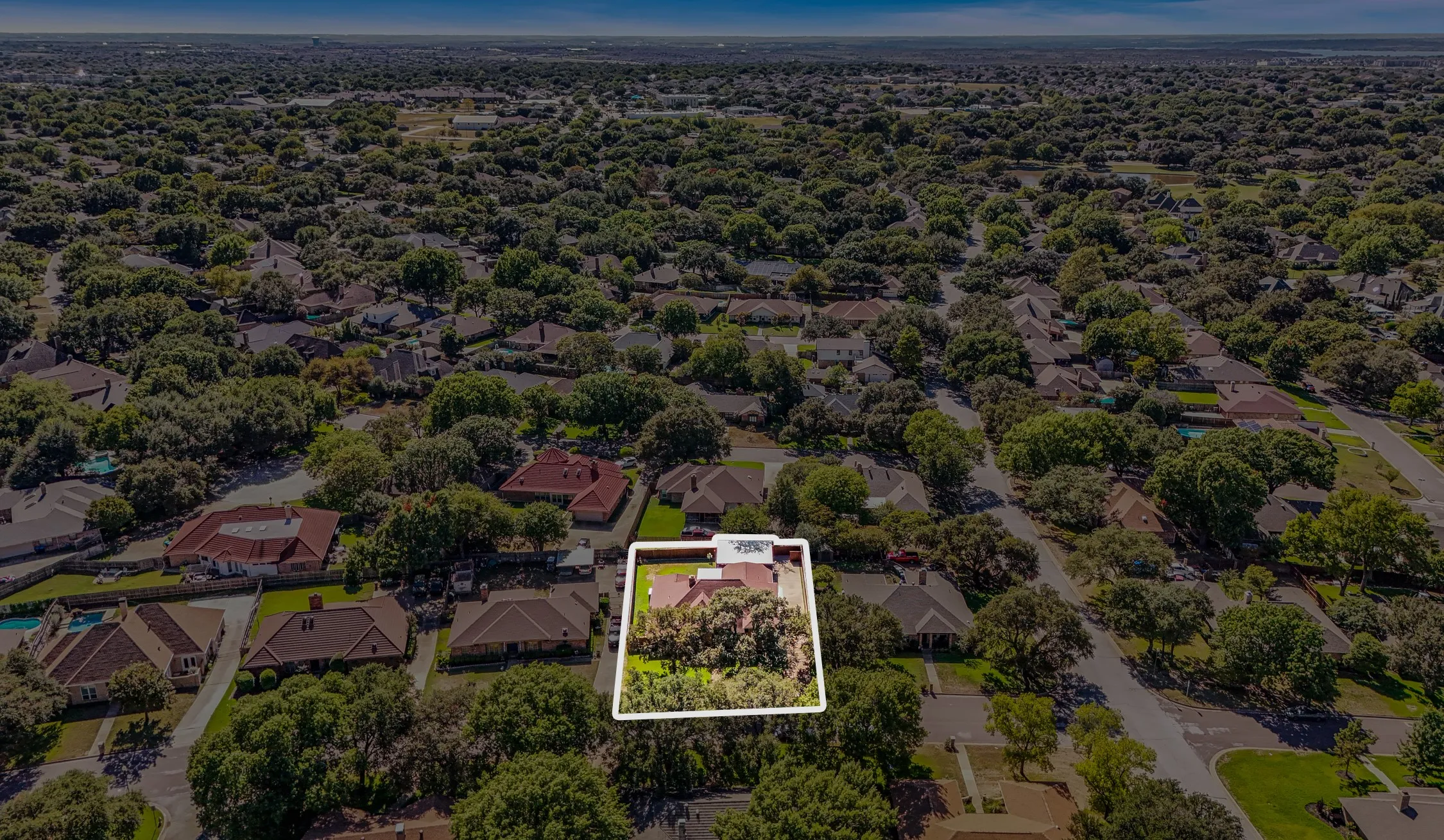 Aerial view of 7104 Church Park Dr, Ft Worth TX 76133 in the Candleridge Addition