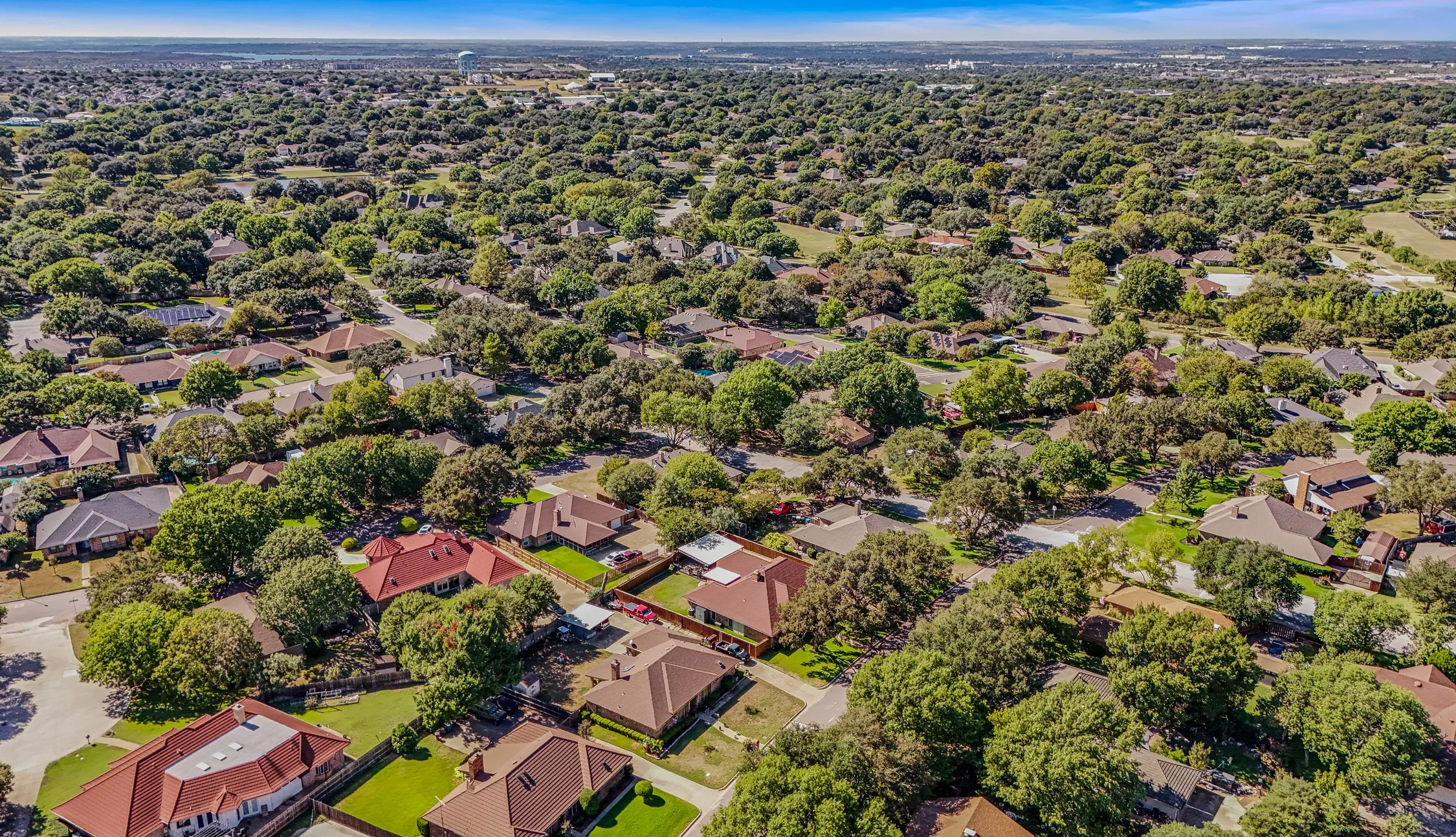 Aerial view of 7104 Church Park Dr, Ft Worth TX 76133 in the Candleridge Addition